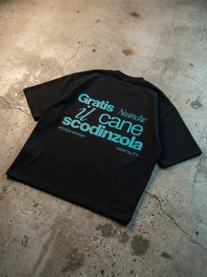 Not Free T-Shirt Nera 100% Cotone Made in Italy | Horda Brand - 3
