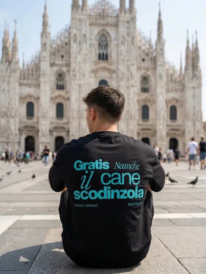Not Free T-Shirt Nera 100% Cotone Made in Italy | Horda Brand - 5
