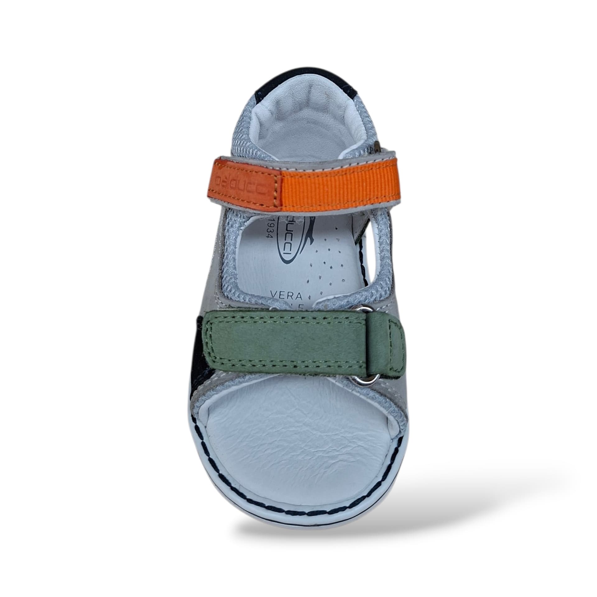 Sandali Tallonati Primi Passi Balducci Cita 7369 Grigio-Verde-Arancione-Nero – Pelle con Velcro - 4