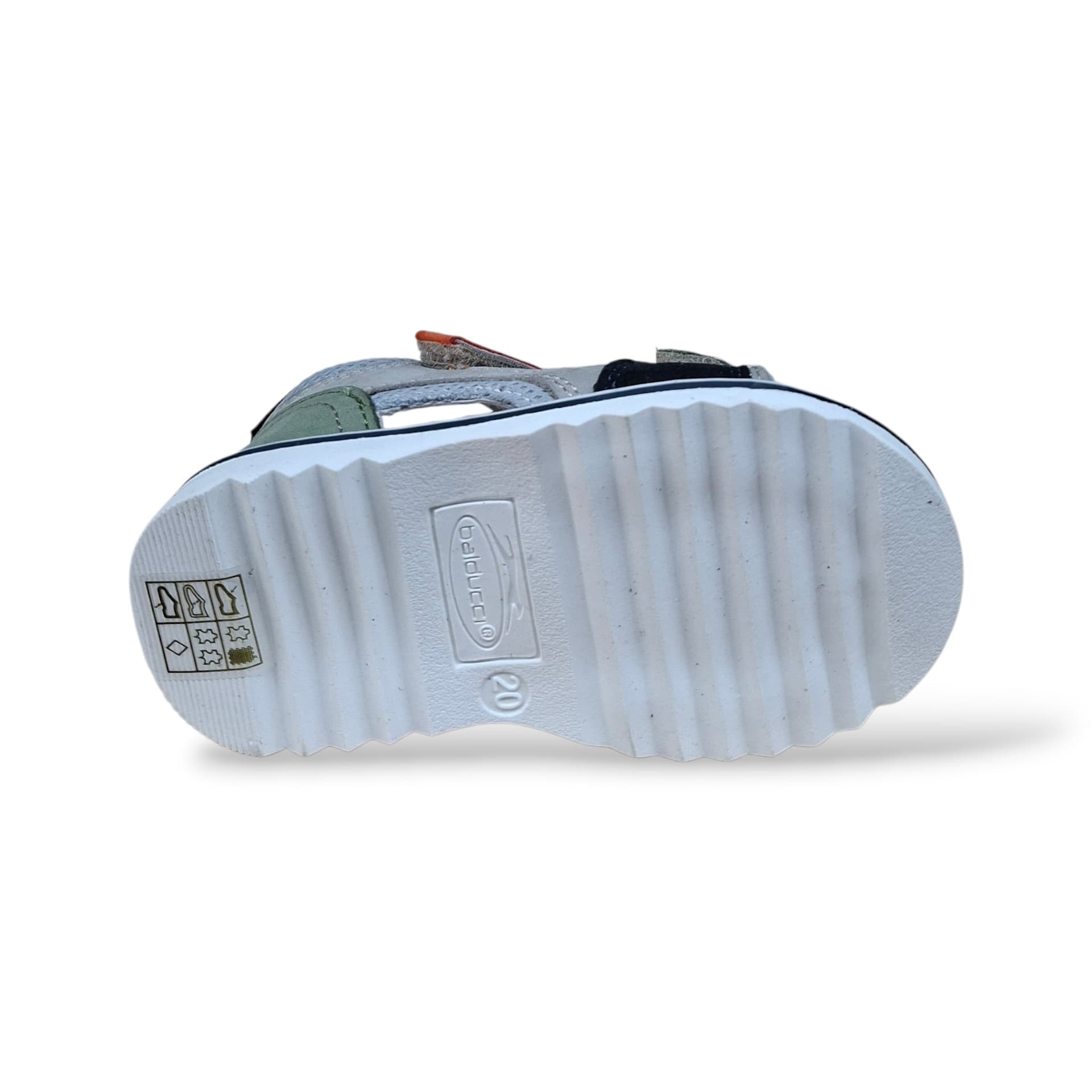 Sandali Tallonati Primi Passi Balducci Cita 7369 Grigio-Verde-Arancione-Nero – Pelle con Velcro - 5