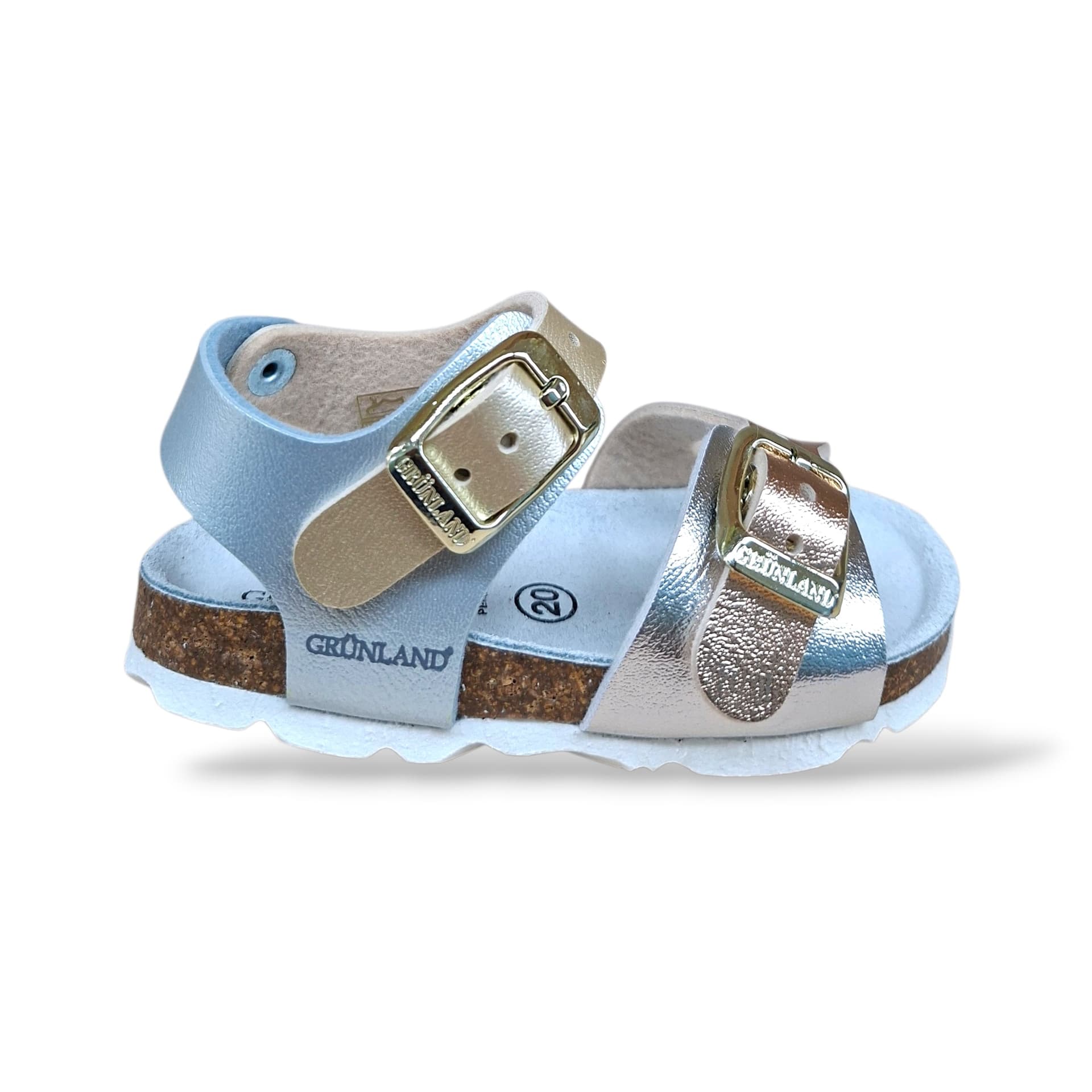 Sandalo Bio Sughero Bambine Grunland Junior Aria Argento Multi – Primissimi Passi Fibia EVA Cerimonia - 6