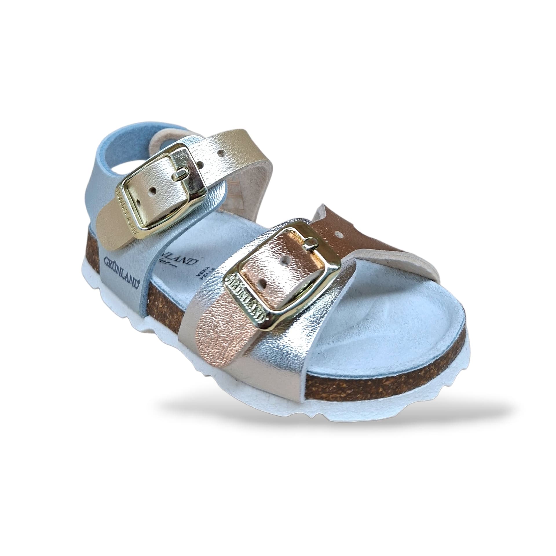 Sandalo Bio Sughero Bambine Grunland Junior Aria Argento Multi – Primissimi Passi Fibia EVA Cerimonia - 2
