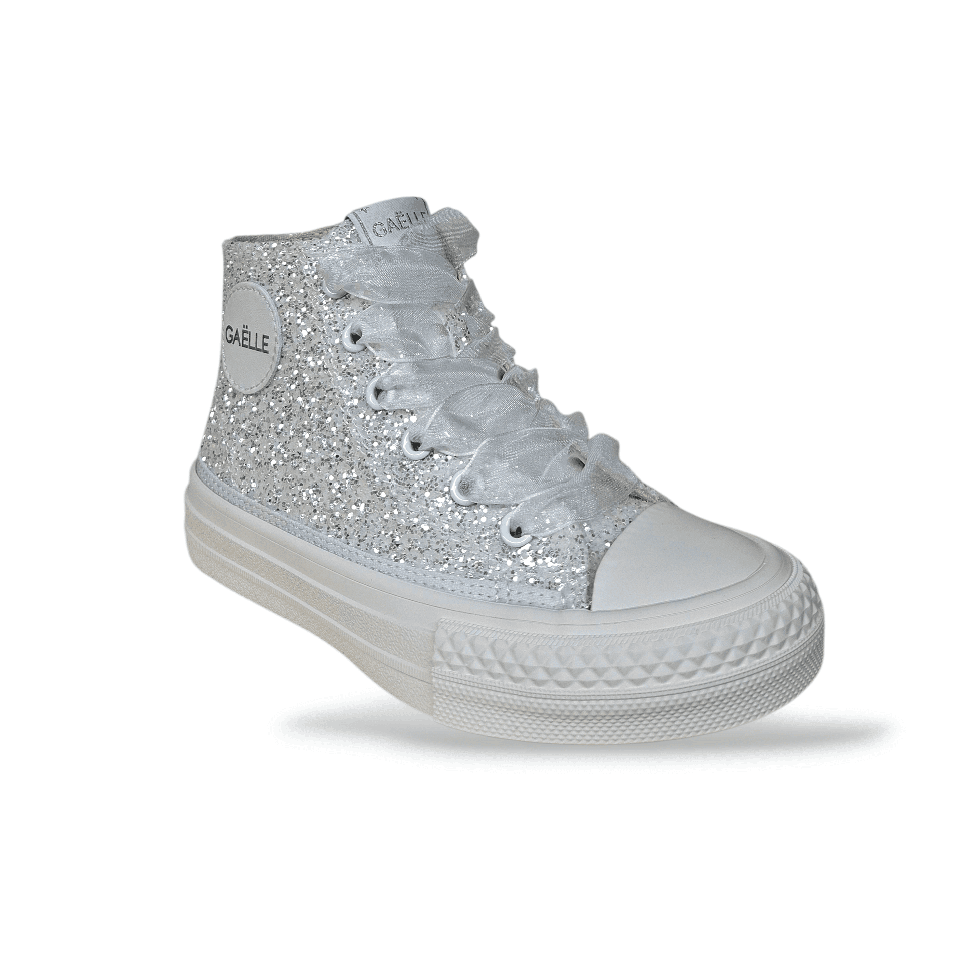 Sneakers Gaëlle Holly GV013T Bianco Glitter – Bambina e Ragazza | Laccio e Zip - 2