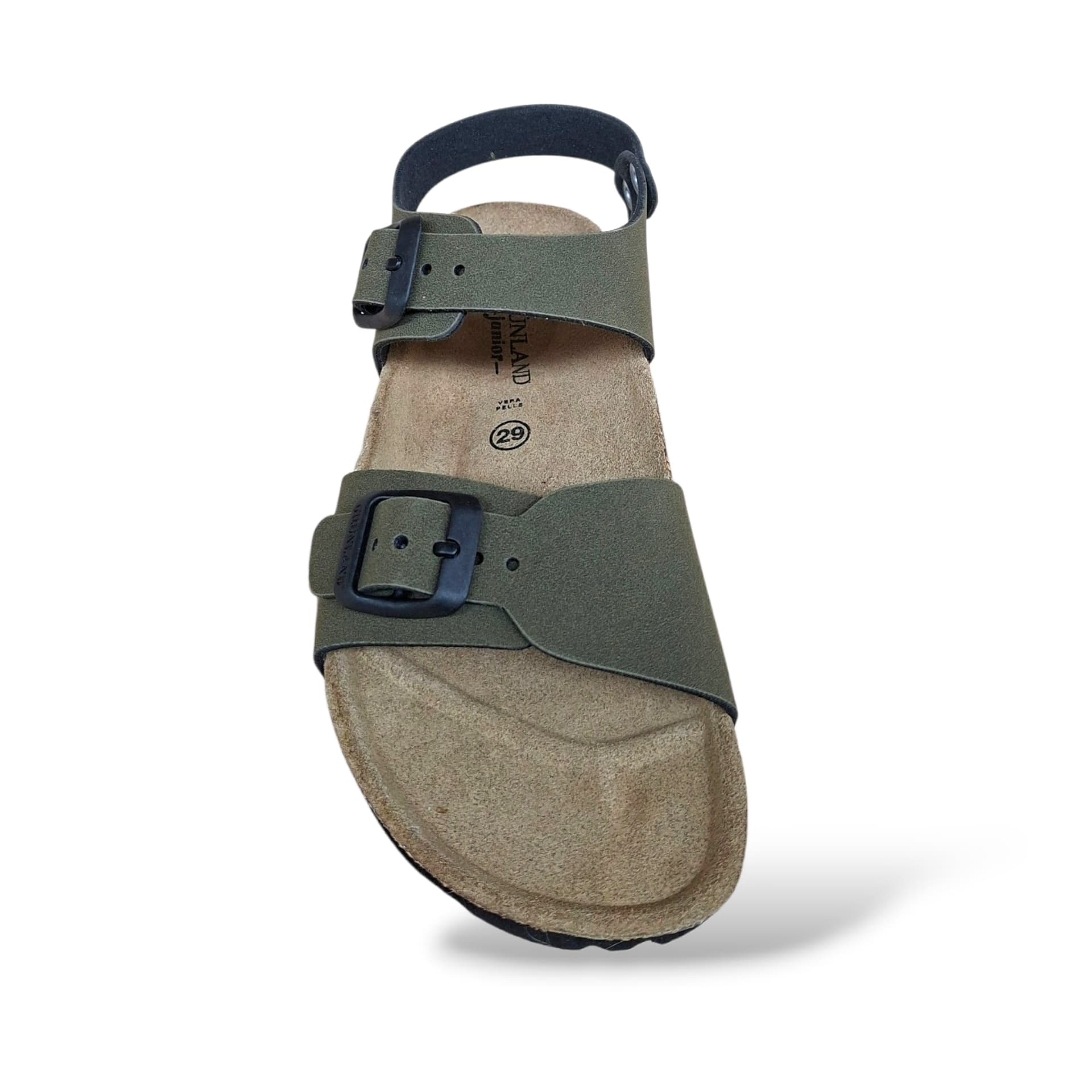 Sandalo Bio Sughero Bambini e Ragazzi Grunland Junior Luce Oliva – Fibia Sottopiede Sughero EVA - 4