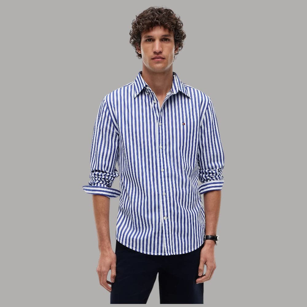 Tommy Hilfiger Camicia Righe Verticali Flex Cotone Regular Fit - 11