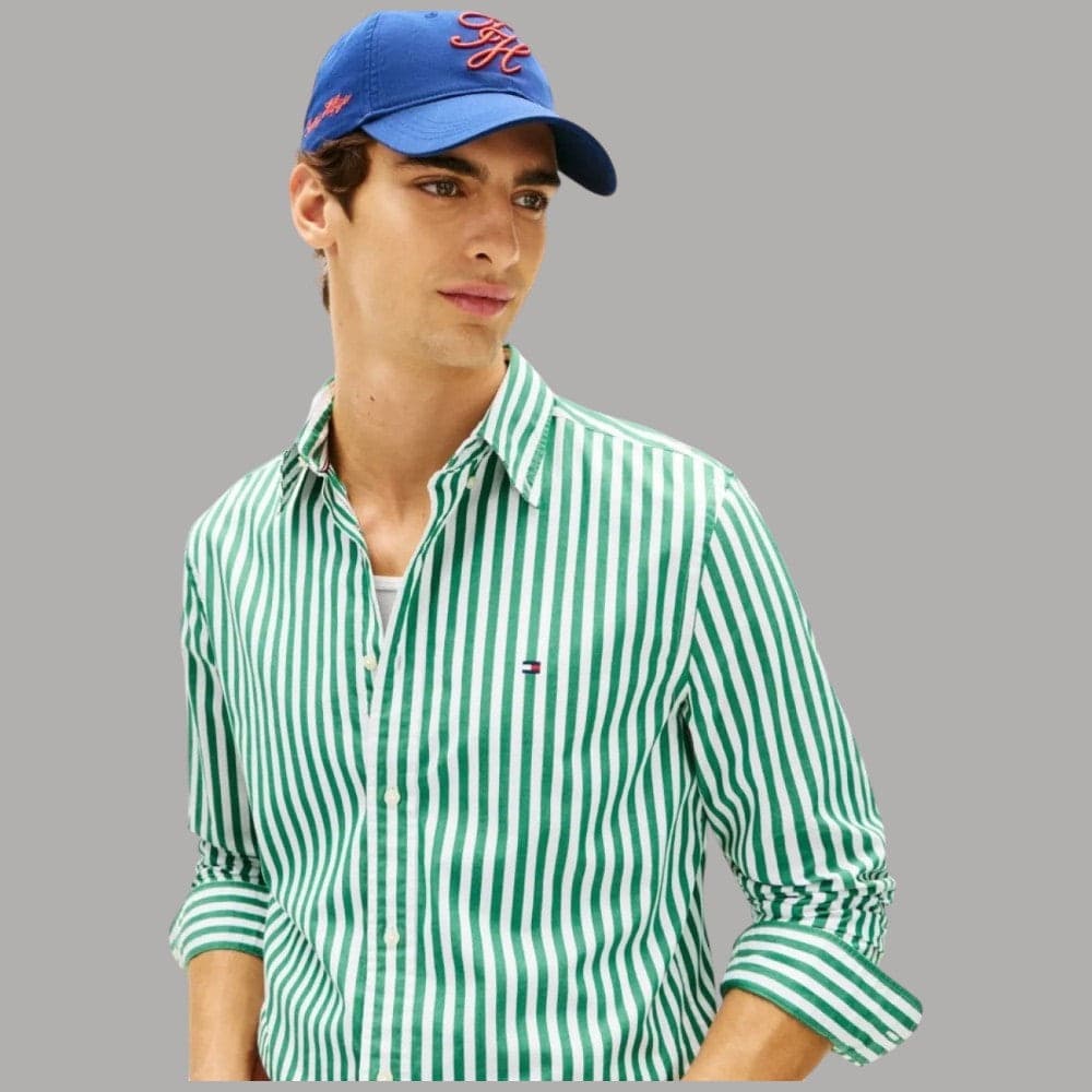 Tommy Hilfiger Camicia Righe Verticali Flex Cotone Regular Fit - 2