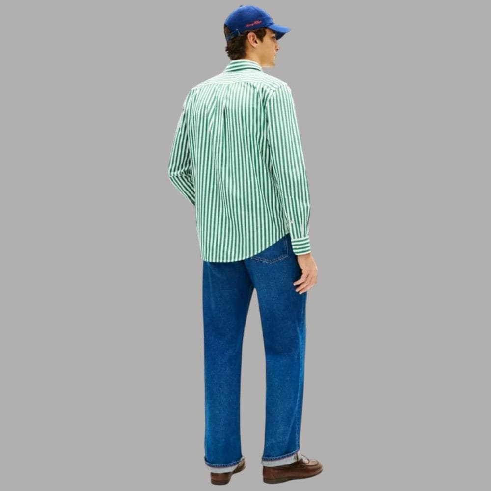 Tommy Hilfiger Camicia Righe Verticali Flex Cotone Regular Fit - 4