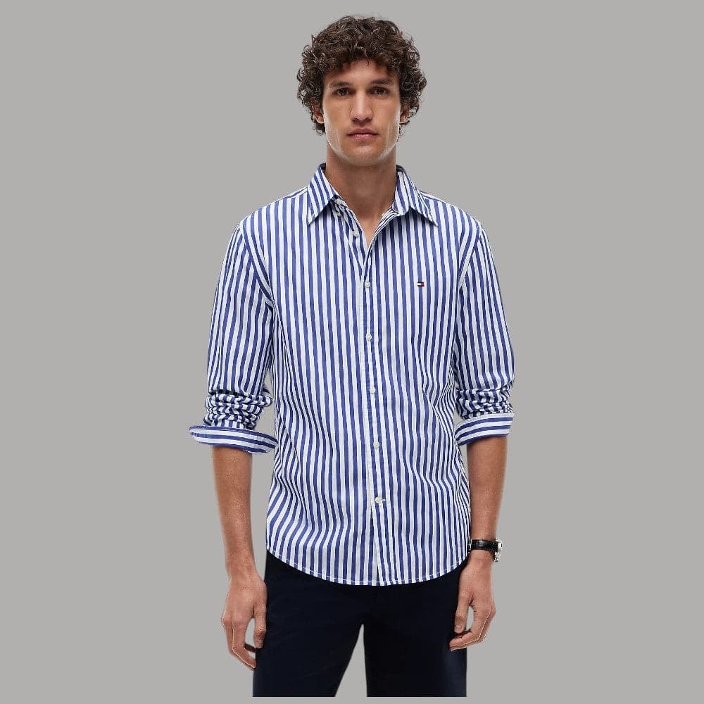 Tommy Hilfiger Camicia Righe Verticali Flex Cotone Regular Fit - 6