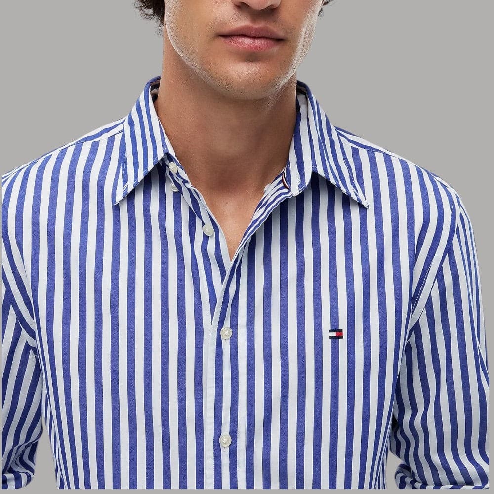 Tommy Hilfiger Camicia Righe Verticali Flex Cotone Regular Fit - 7