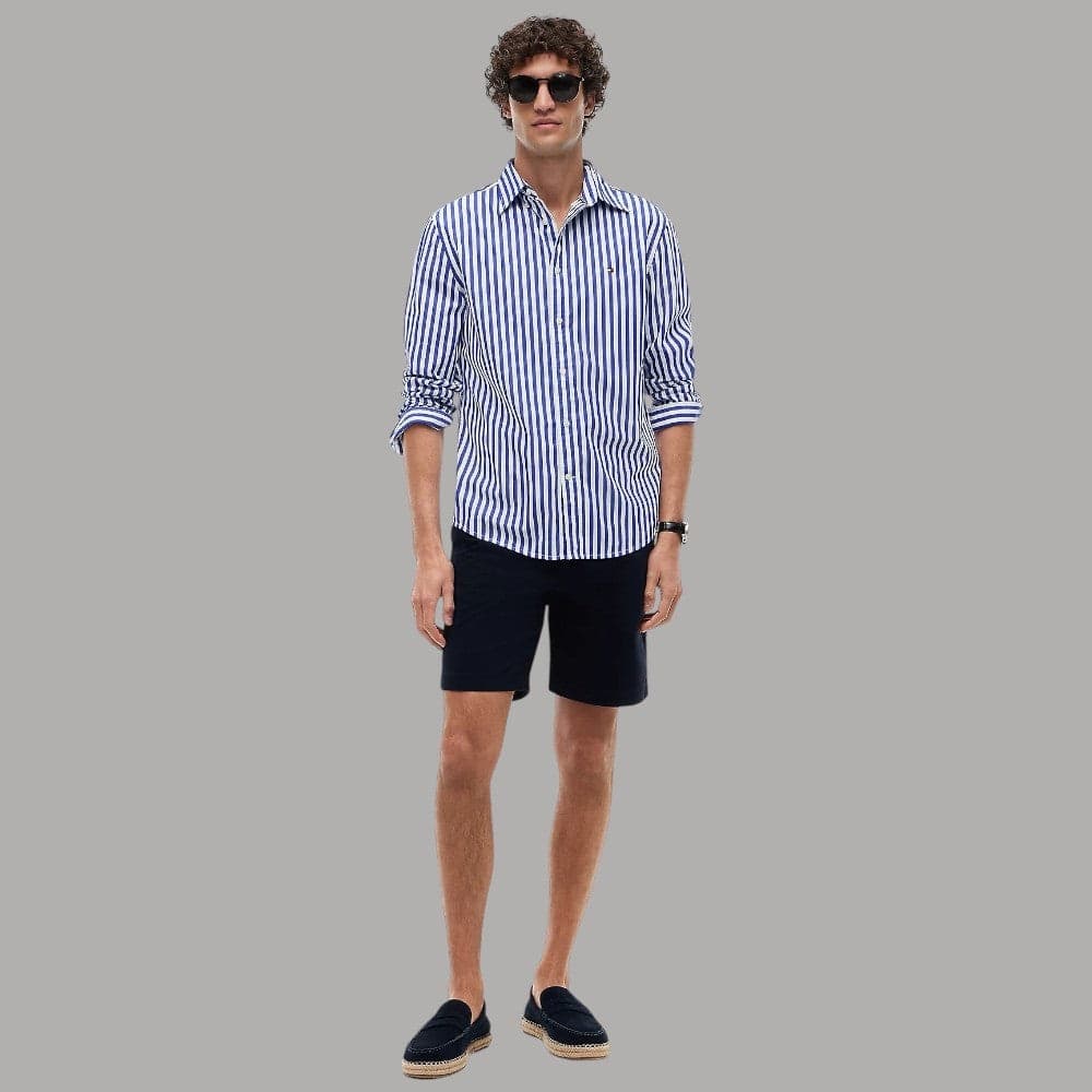 Tommy Hilfiger Camicia Righe Verticali Flex Cotone Regular Fit - 9