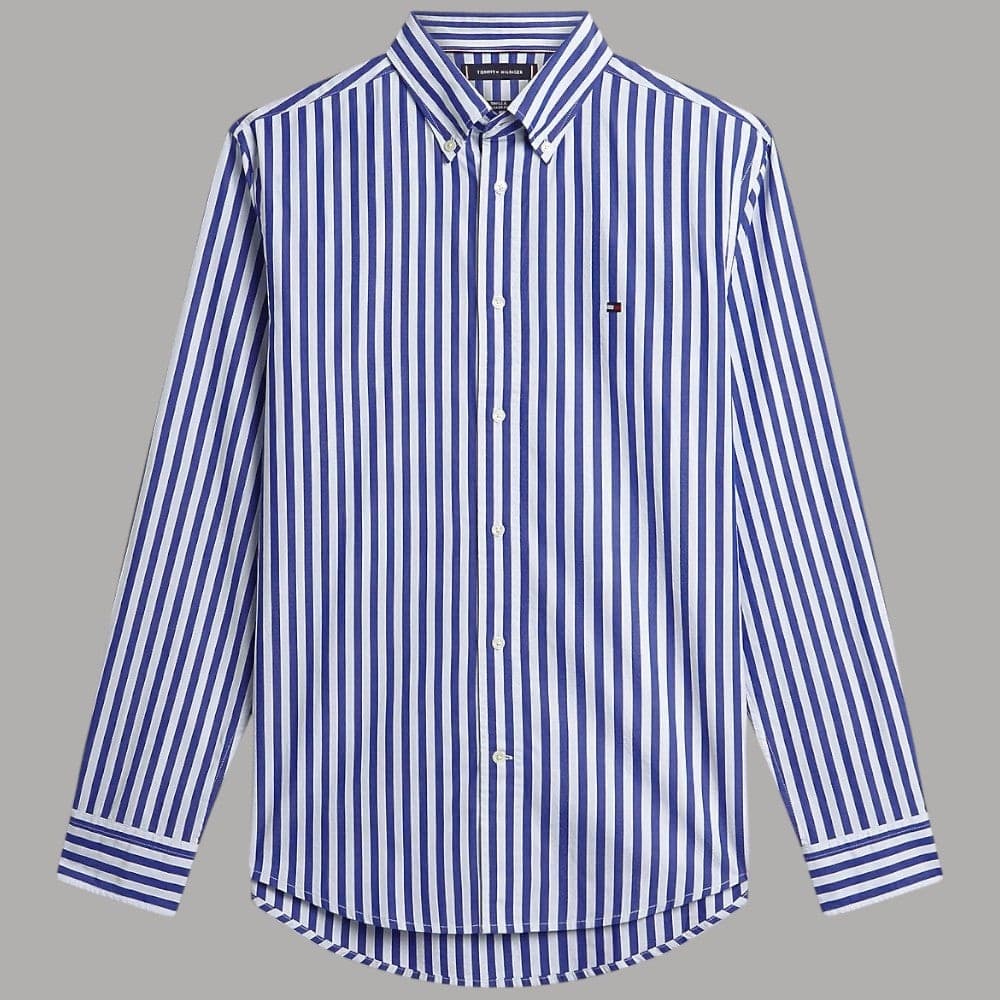 Tommy Hilfiger Camicia Righe Verticali Flex Cotone Regular Fit - 10