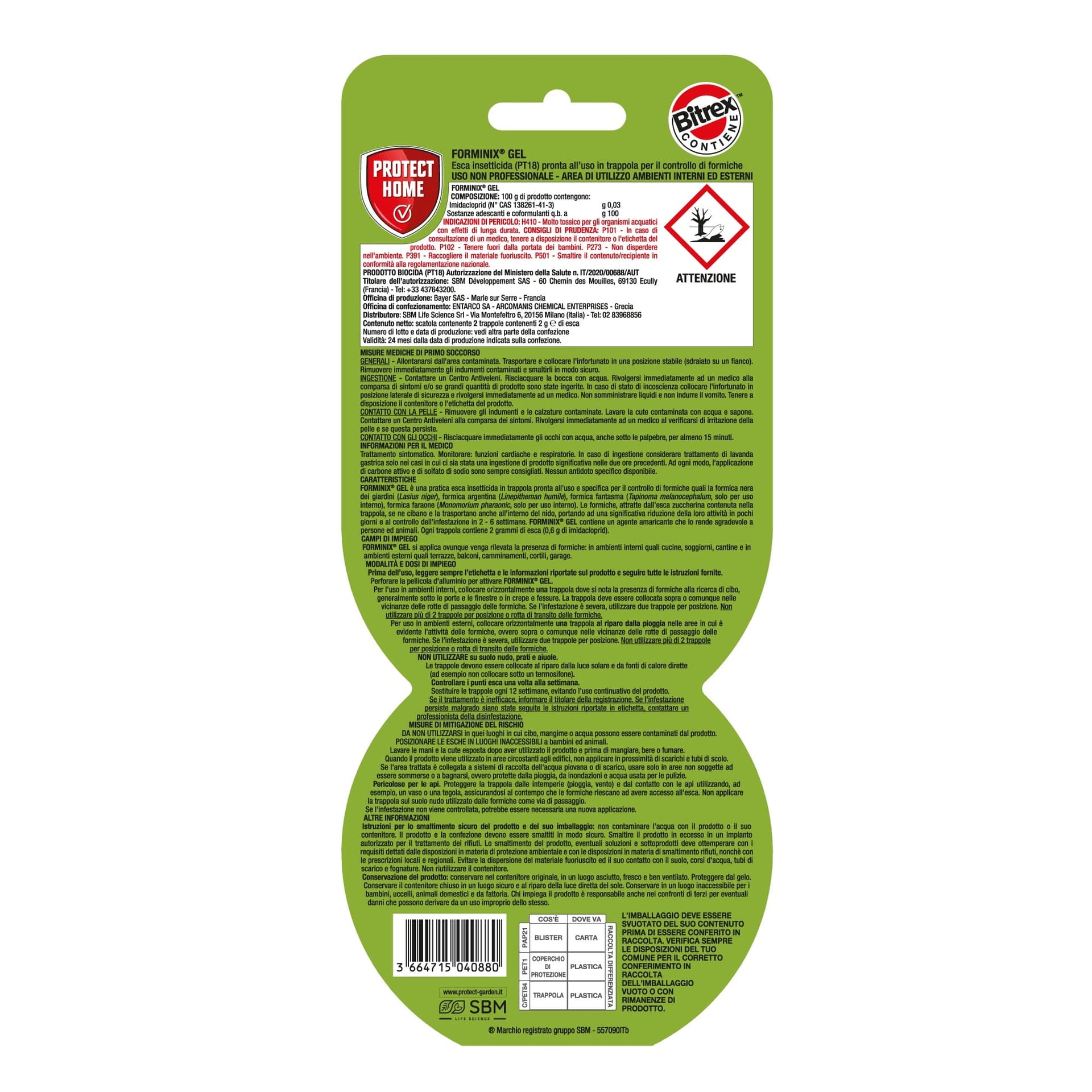 Forminix Gel Box Blu 2 Trappole Insetticida Esca Formiche SBM - 2