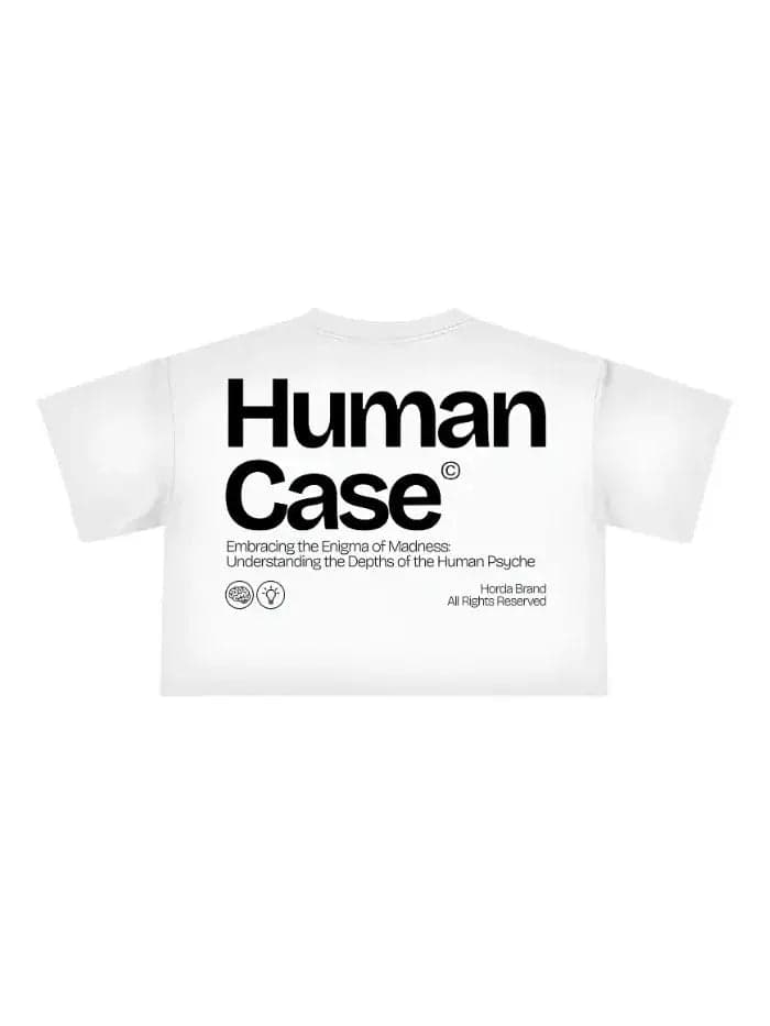 T-Shirt Donna Human Case Boxy Fit Cropped 100% Cotone Made in Italy - 9