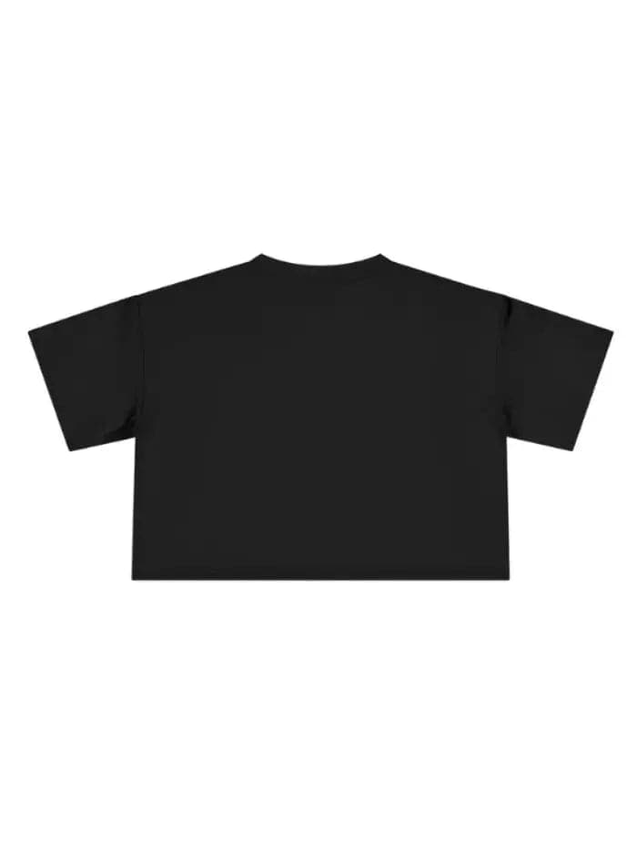 T-Shirt Cropped Basic Nera Donna 100% Cotone – Made in Italy - 2