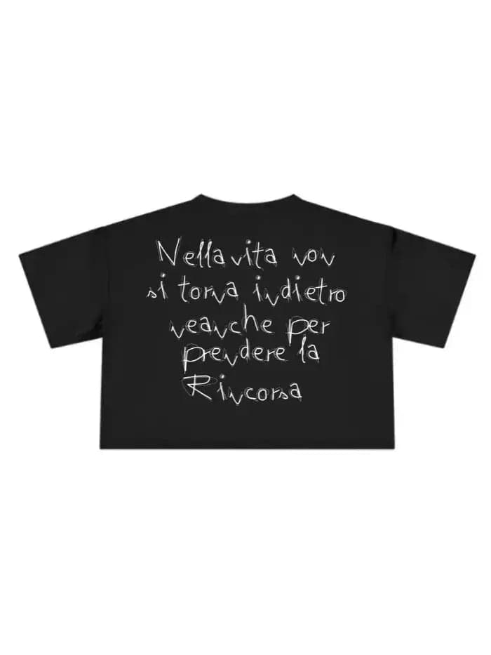 T-Shirt Donna Cropped 200gsm Made in Italy Life - 1
