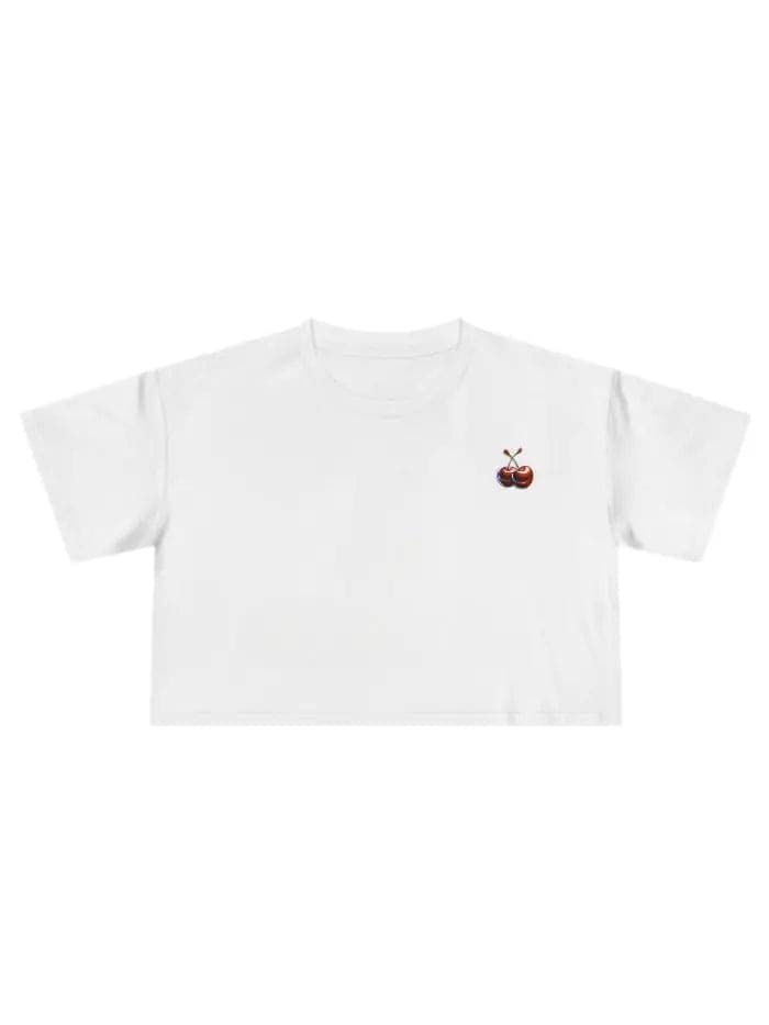 Maglietta donna Cropped 100% Cotone Made in Italy Cherry - 3