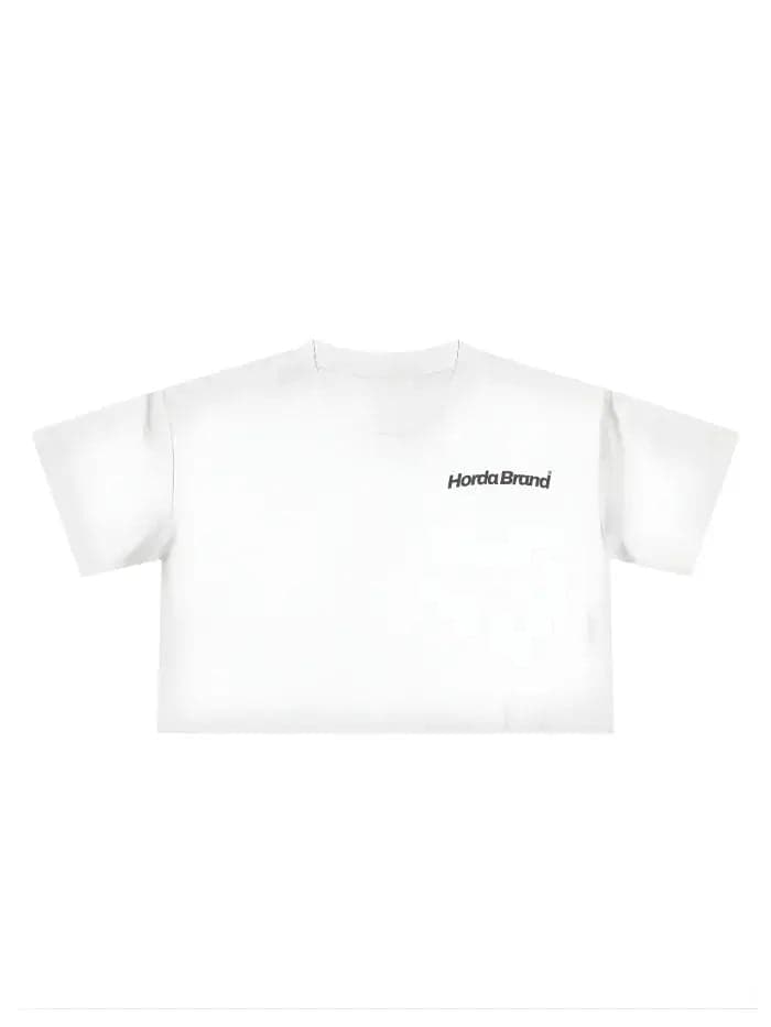 T-Shirt Donna Cropped Basic Bianca Cotone Italiano 100% - 3