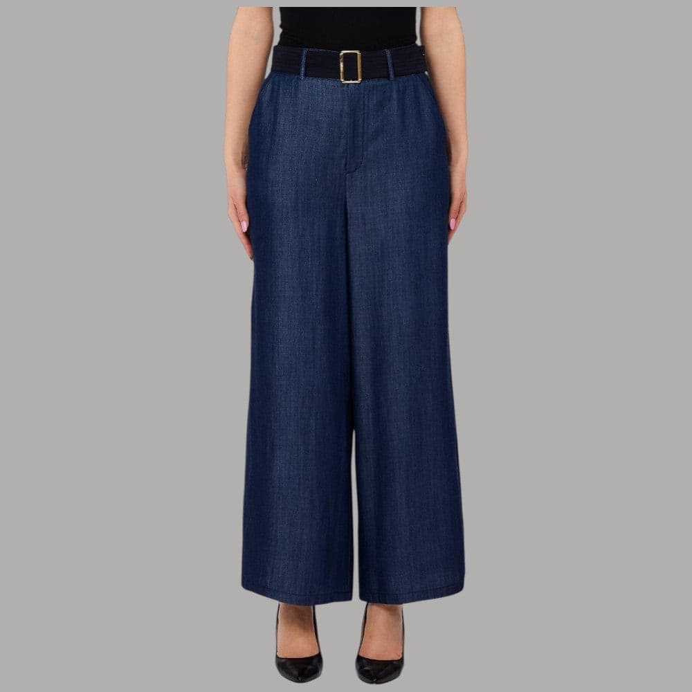 Liu Jo Jeans Palazzo Cropped Effetto Denim con Cintura Lyocell - 2