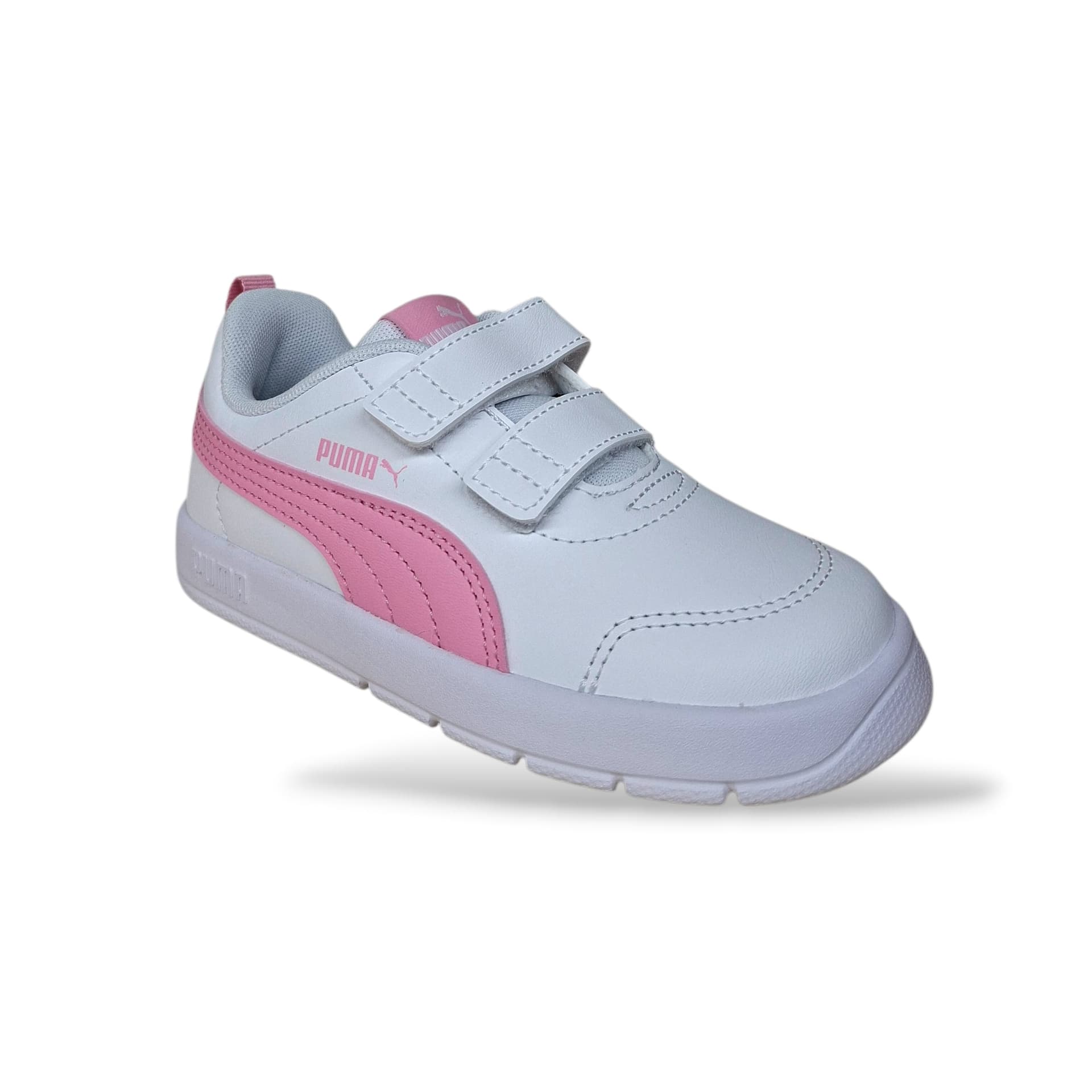 Sneakers Bambina PUMA Courtflex V3 – Scarpe con Velcro Bianco Rosa (Taglie 20-35) - 2