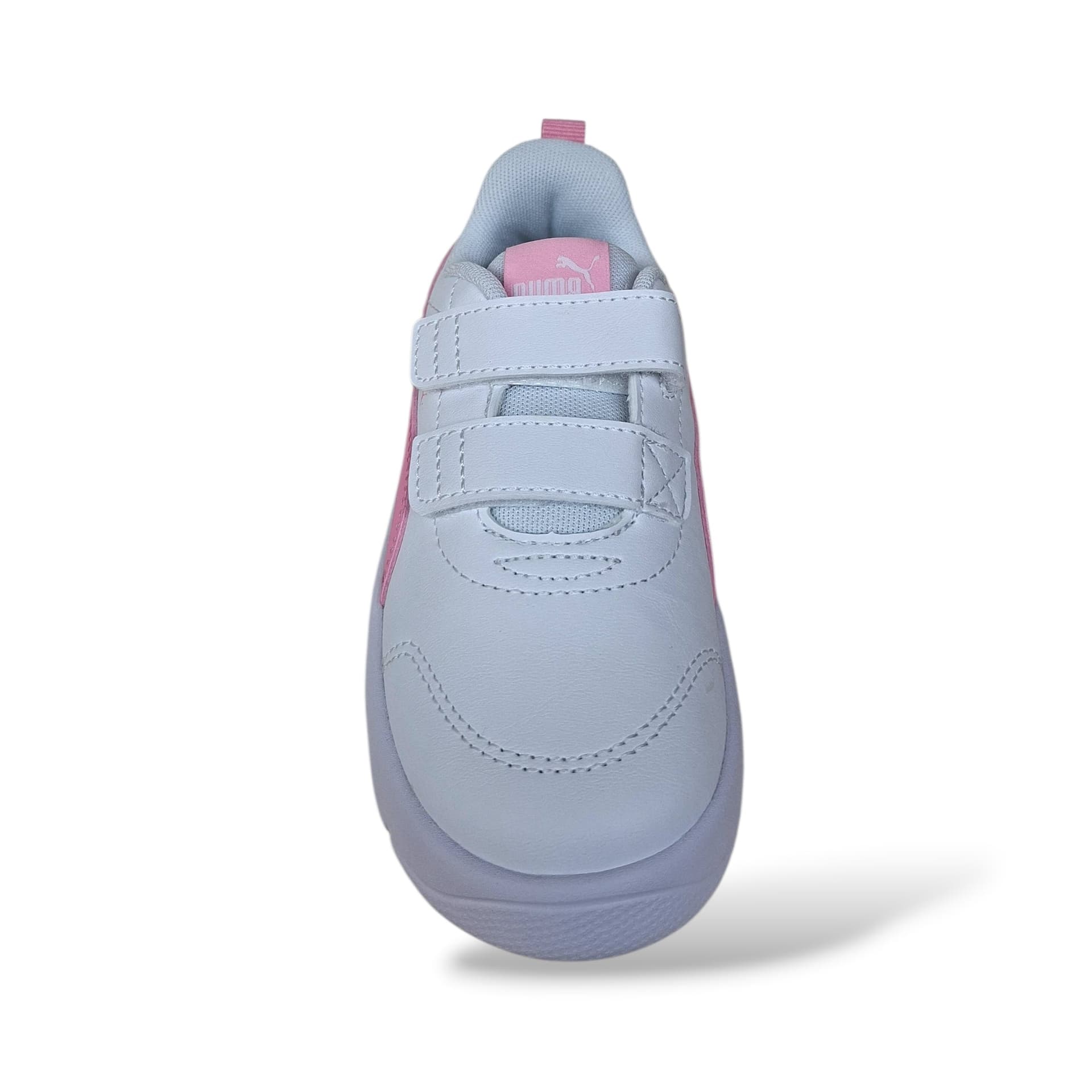 Sneakers Bambina PUMA Courtflex V3 – Scarpe con Velcro Bianco Rosa (Taglie 20-35) - 4