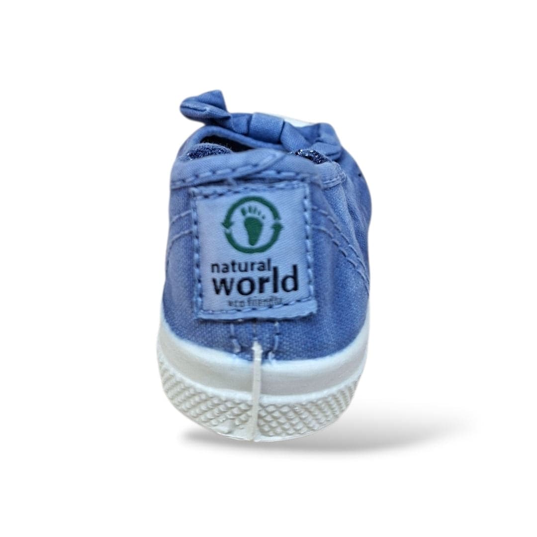 Scarpe ballerina Bambine e ragazze natural world salon lazo 473 celeste elastico - 3