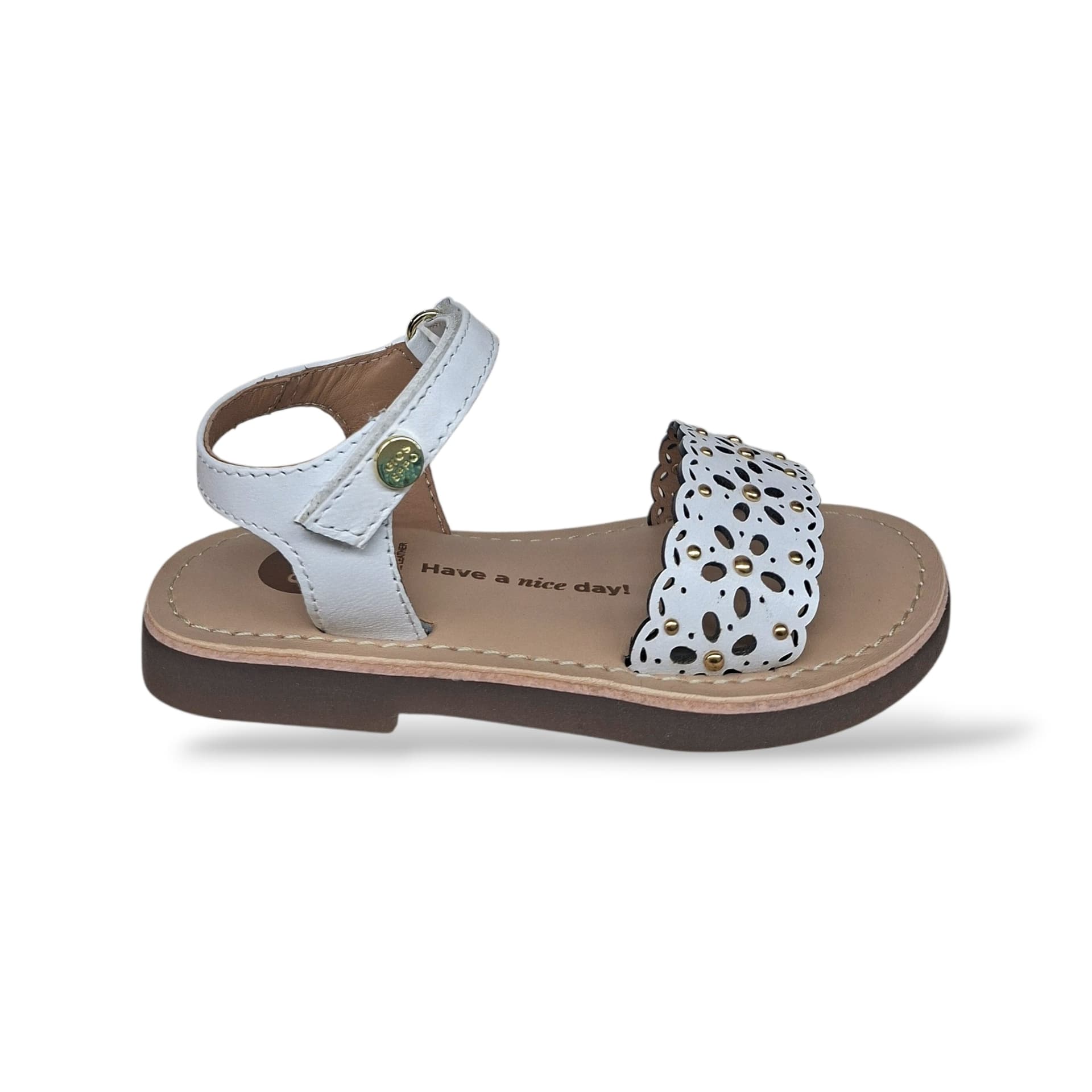 Sandali Bambina GIOSEPPO DIPOLOG 78901 – Bianco in Pelle | Velcro per un Look Classico e Senza Tempo