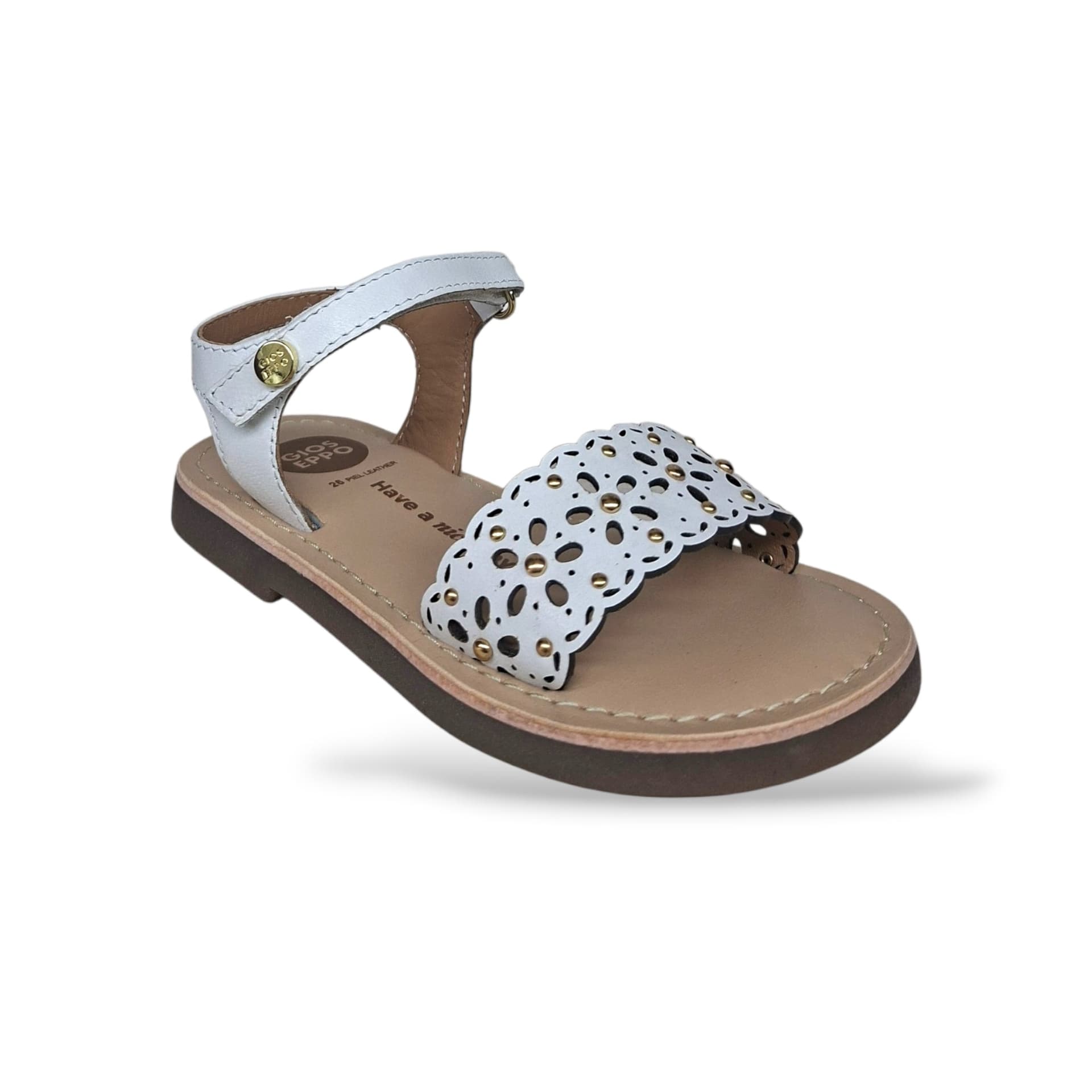 Sandali Bambina GIOSEPPO DIPOLOG 78901 – Bianco in Pelle | Velcro per un Look Classico e Senza Tempo - 2