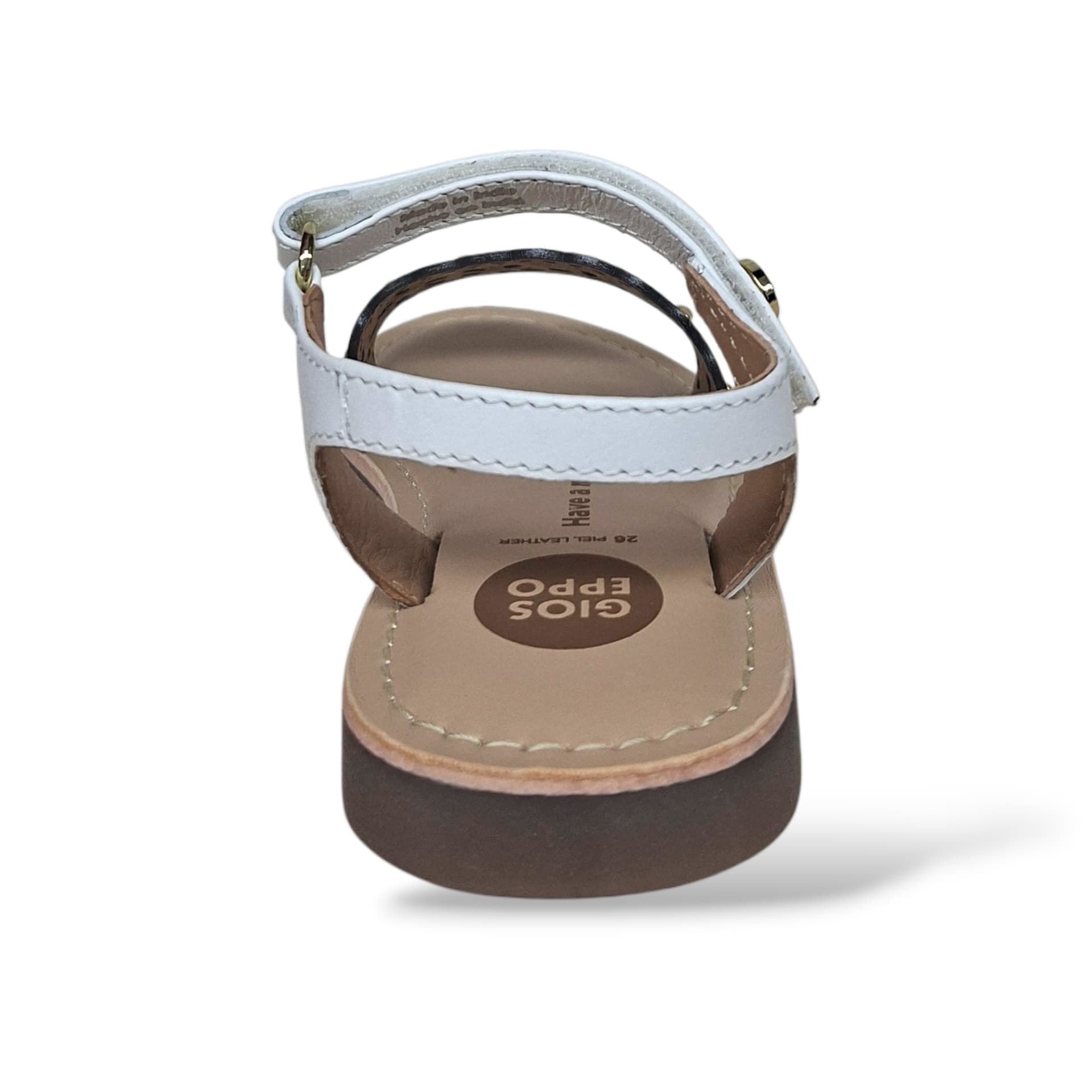 Sandali Bambina GIOSEPPO DIPOLOG 78901 – Bianco in Pelle | Velcro per un Look Classico e Senza Tempo - 3