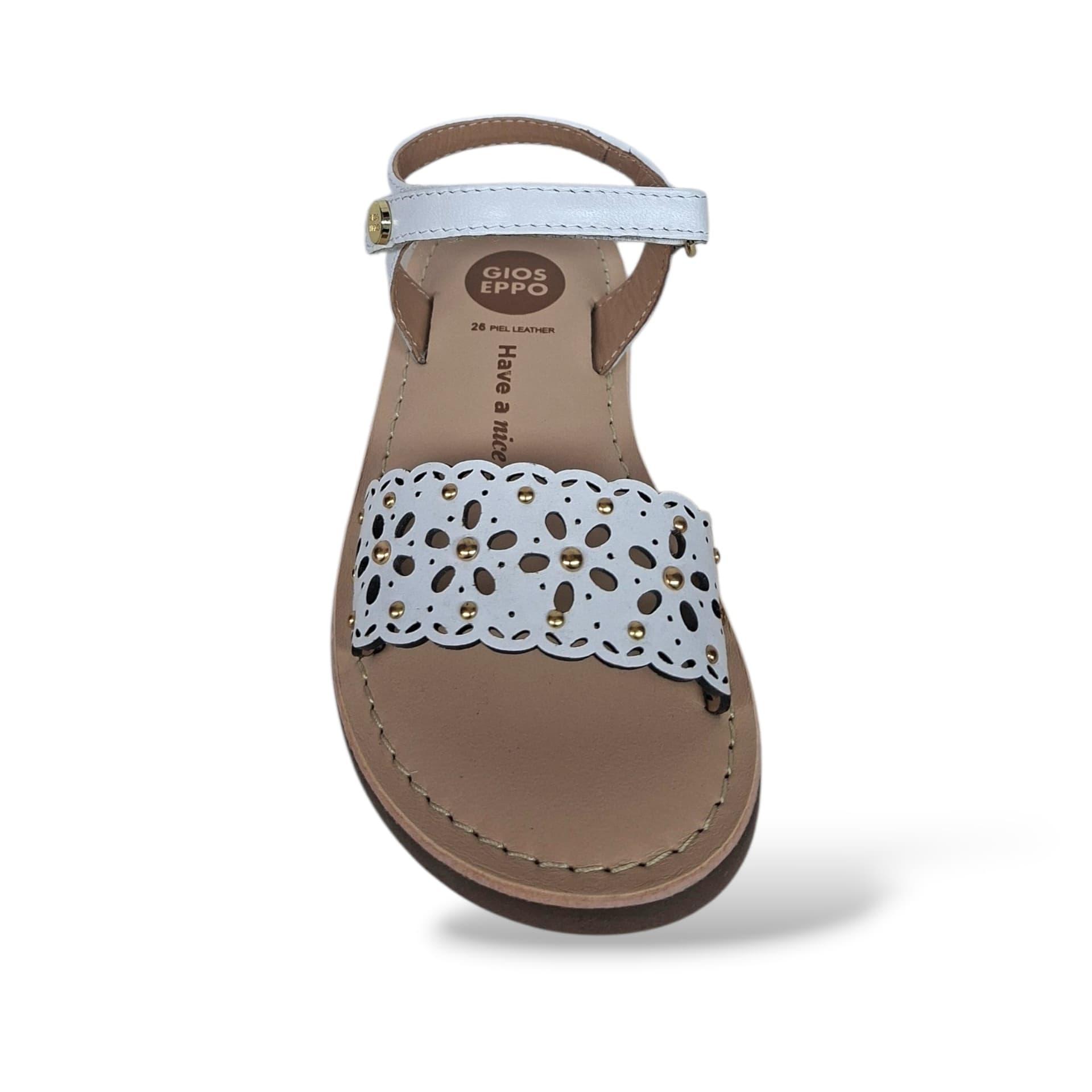 Sandali Bambina GIOSEPPO DIPOLOG 78901 – Bianco in Pelle | Velcro per un Look Classico e Senza Tempo - 4