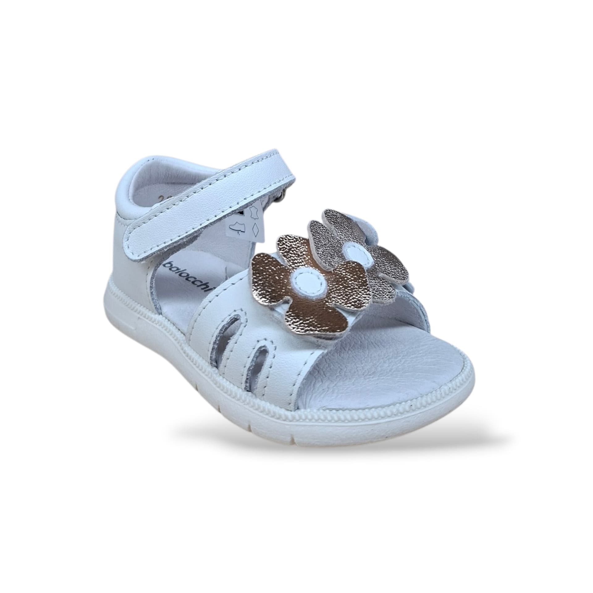 Sandali Tallonati Primi Passi Balocchi Paris 161338 Bianco-Argento-Oro-Bronzo – Pelle Velcro - 2