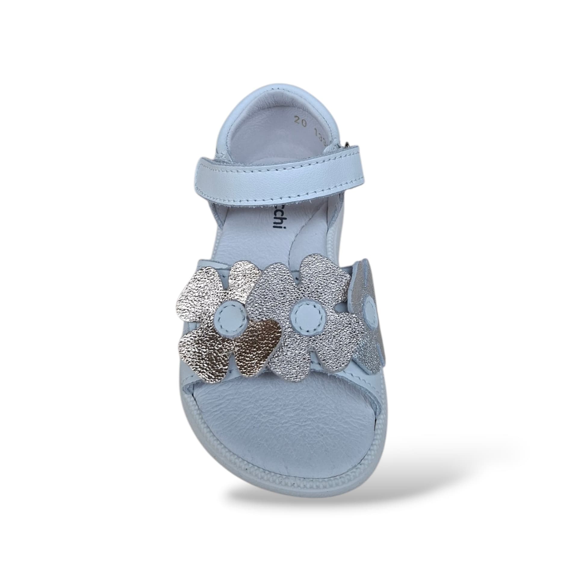 Sandali Tallonati Primi Passi Balocchi Paris 161338 Bianco-Argento-Oro-Bronzo – Pelle Velcro - 4