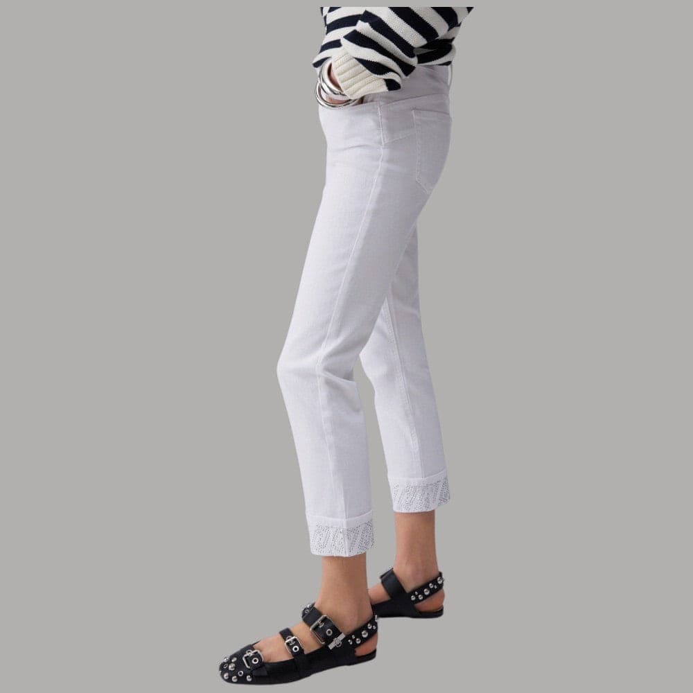 Liu Jo Jeans Skinny Bianchi con Strass e Risvolto Elegante - 2