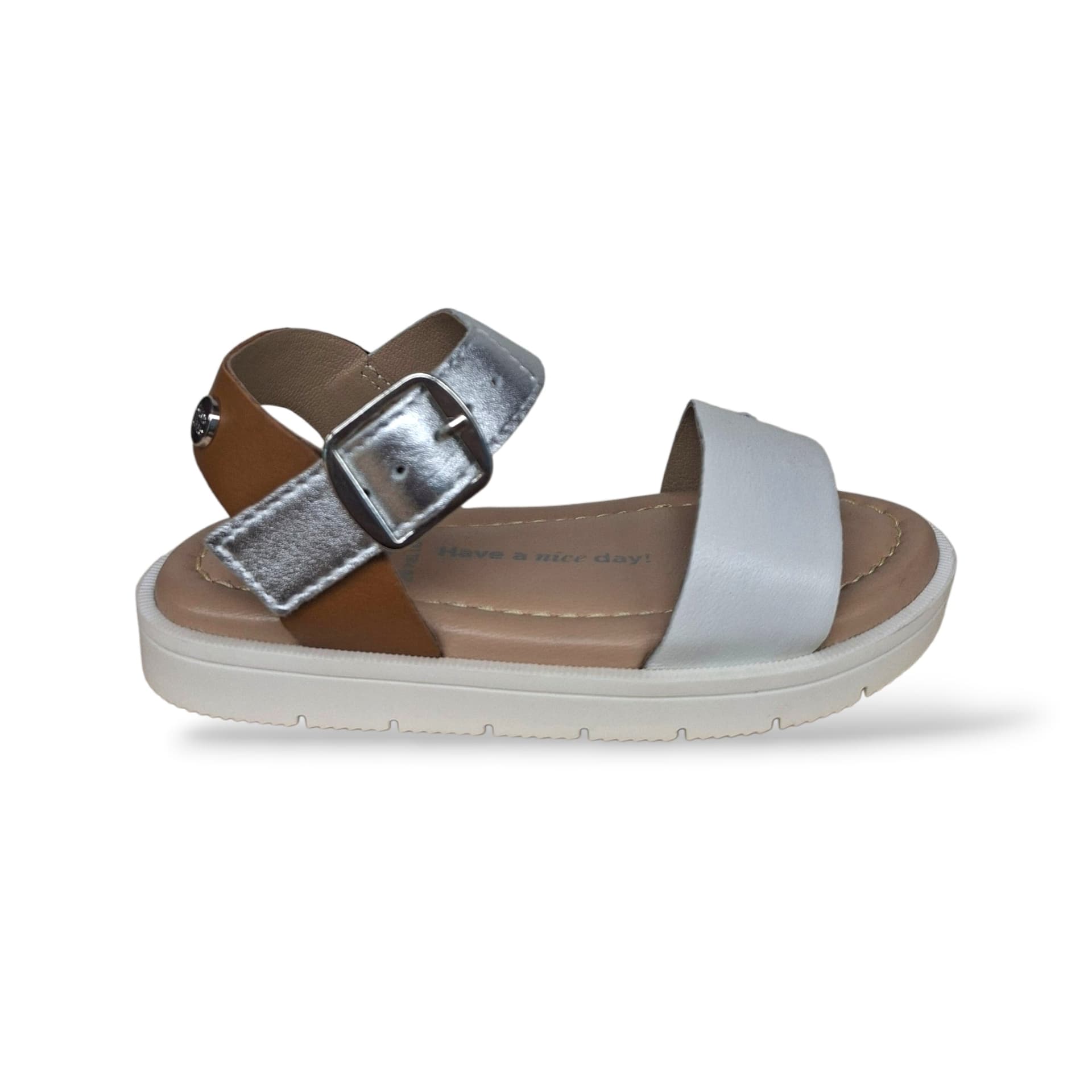 Sandali Bambina GIOSEPPO ONCATA 78849 – Bianco Argento Cuoio in Pelle | Fibia per un Look Originale e Raffinato - 6