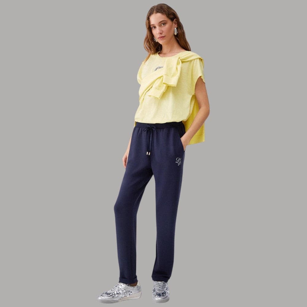 Pantaloni Liu Jo Scuba con Logo Ricamato e Cintura Elastica - 4