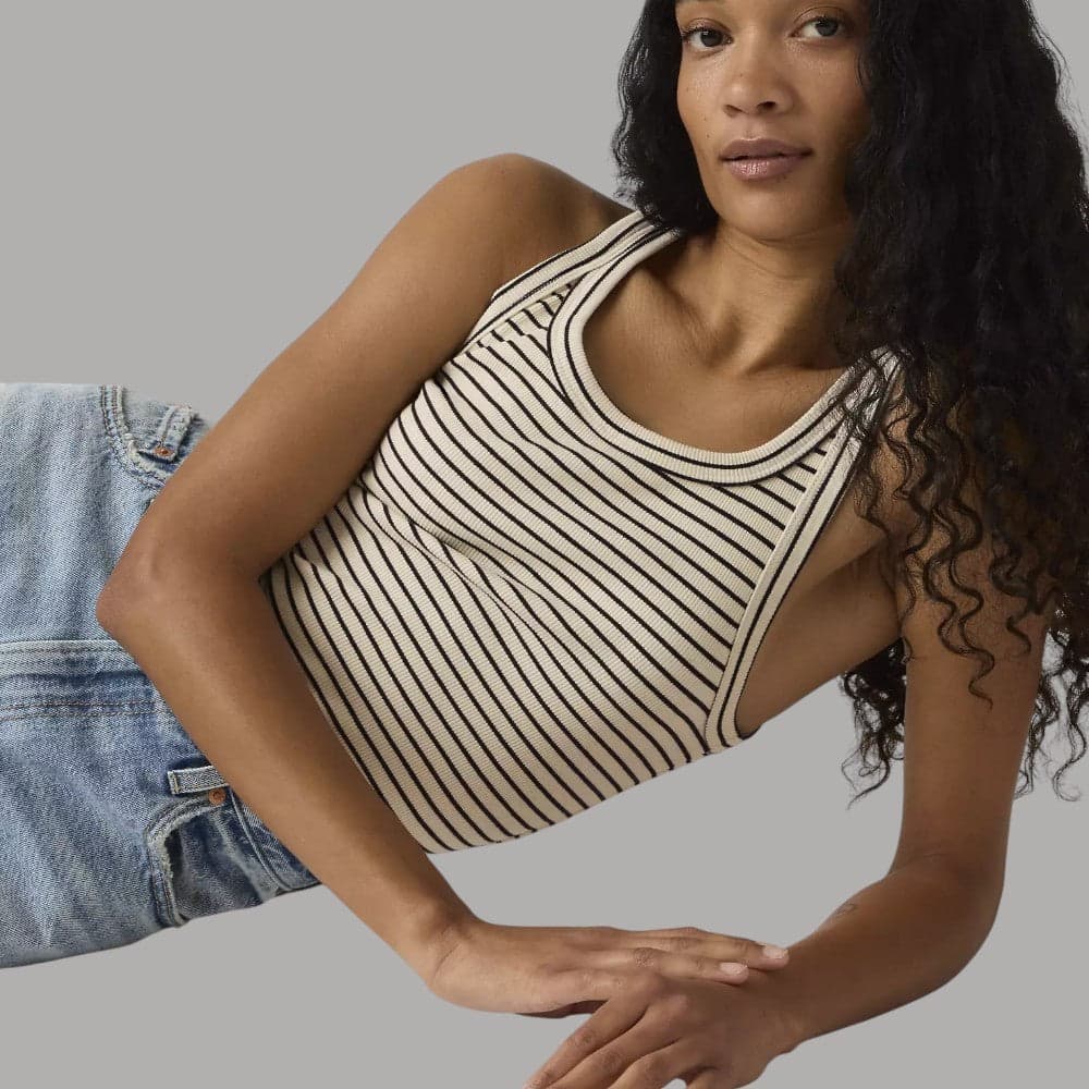 Canotta Levi's Slim a Righe in Morbida Maglia Coste - 4