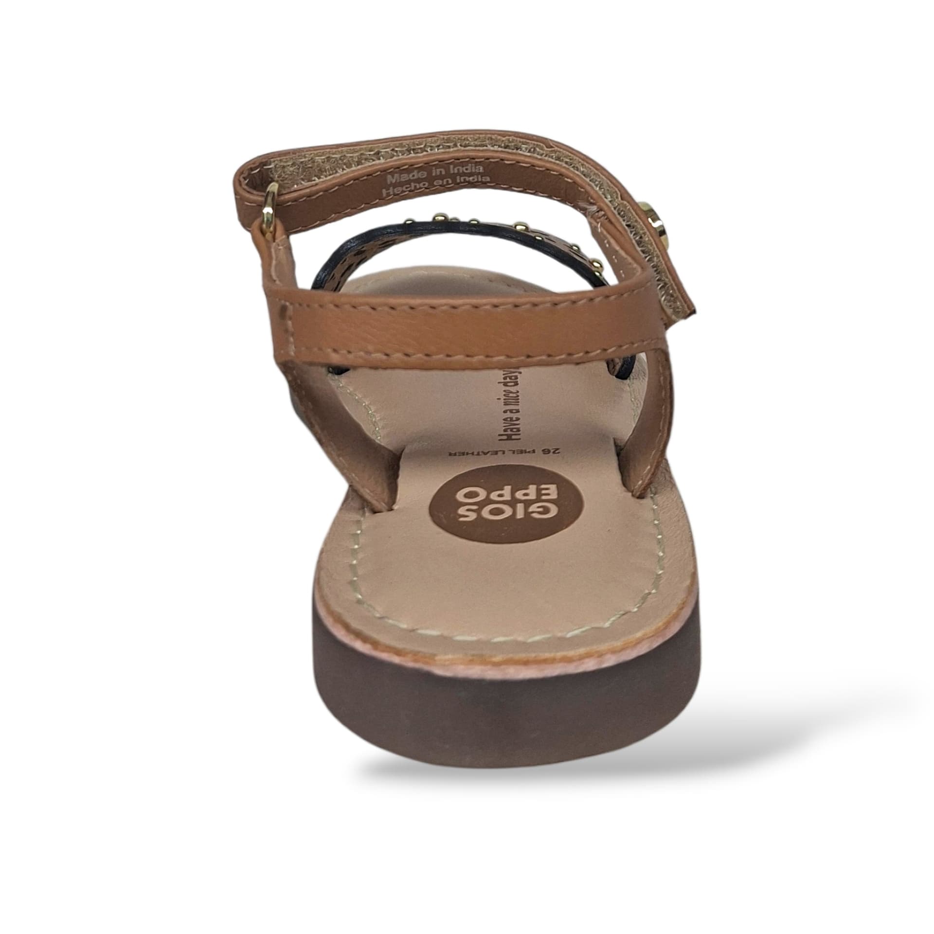 Sandali Bambina GIOSEPPO DIPOLOG 78901 – Camel in Pelle | Velcro per un Look Naturale e Versatile - 3