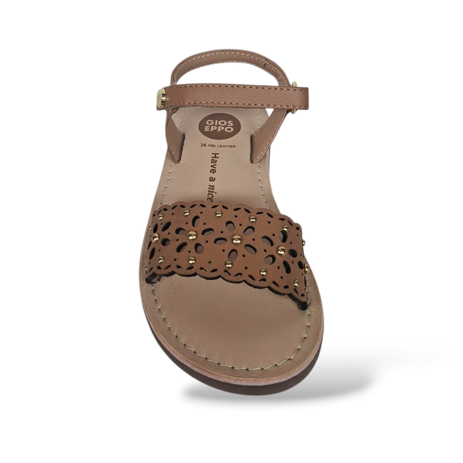 Sandali Bambina GIOSEPPO DIPOLOG 78901 – Camel in Pelle | Velcro per un Look Naturale e Versatile - 4