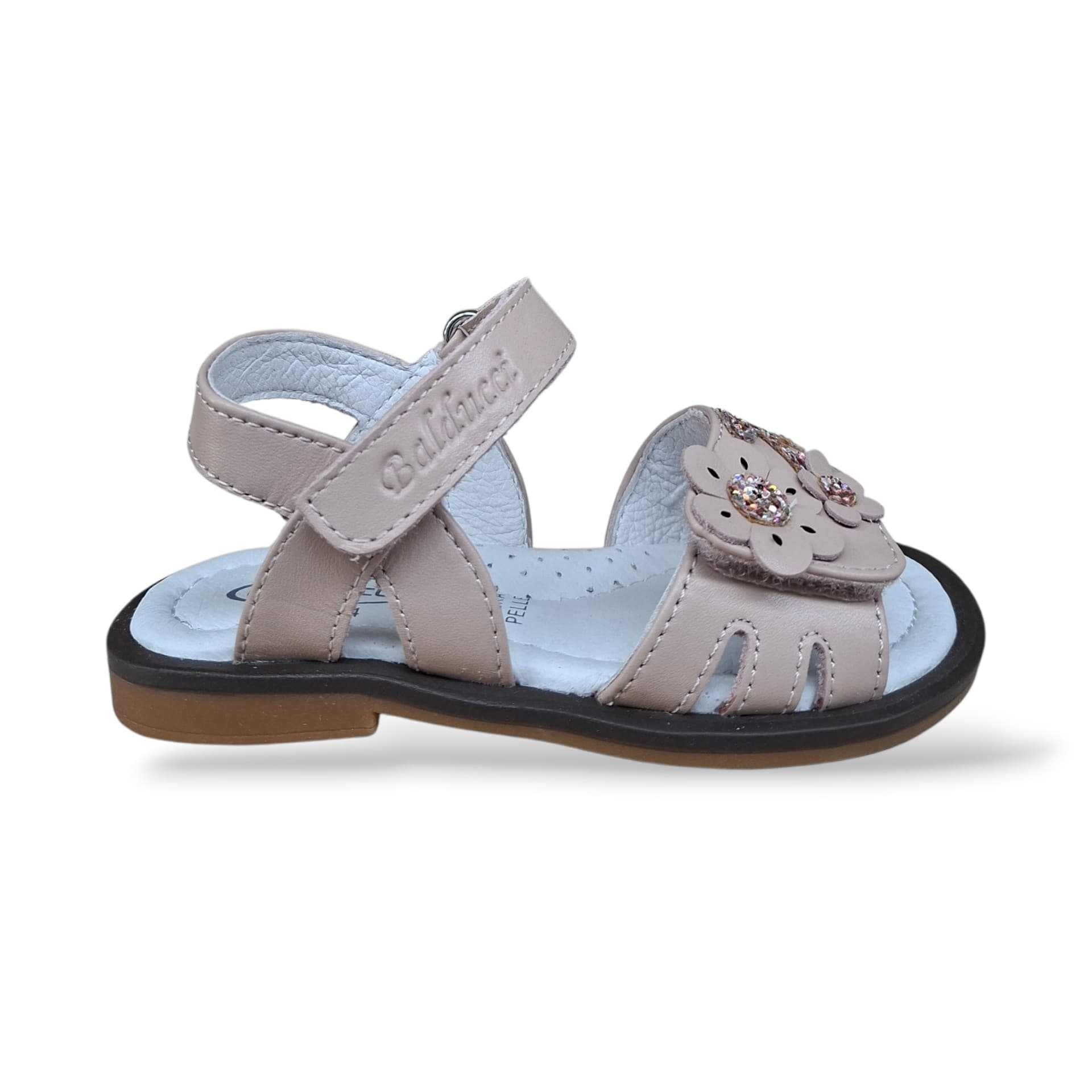 Sandali Balducci Gullit GULL1822 Cipria Bambine – Pelle Velcro Cerimonia Made in Italy - 6