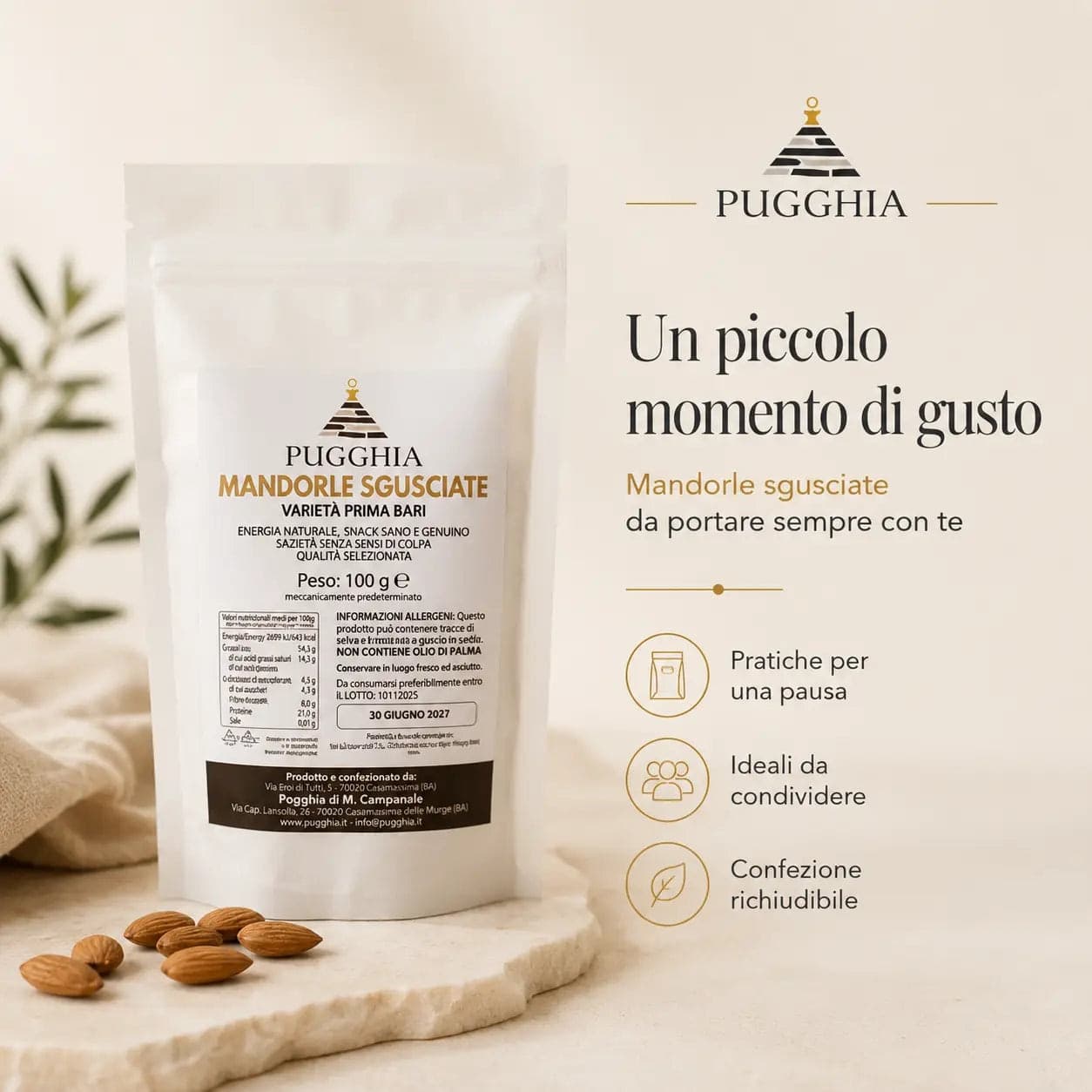 Mandorle Pugliesi Sgusciate - Varietà “Prima Bari” – 100g - 5