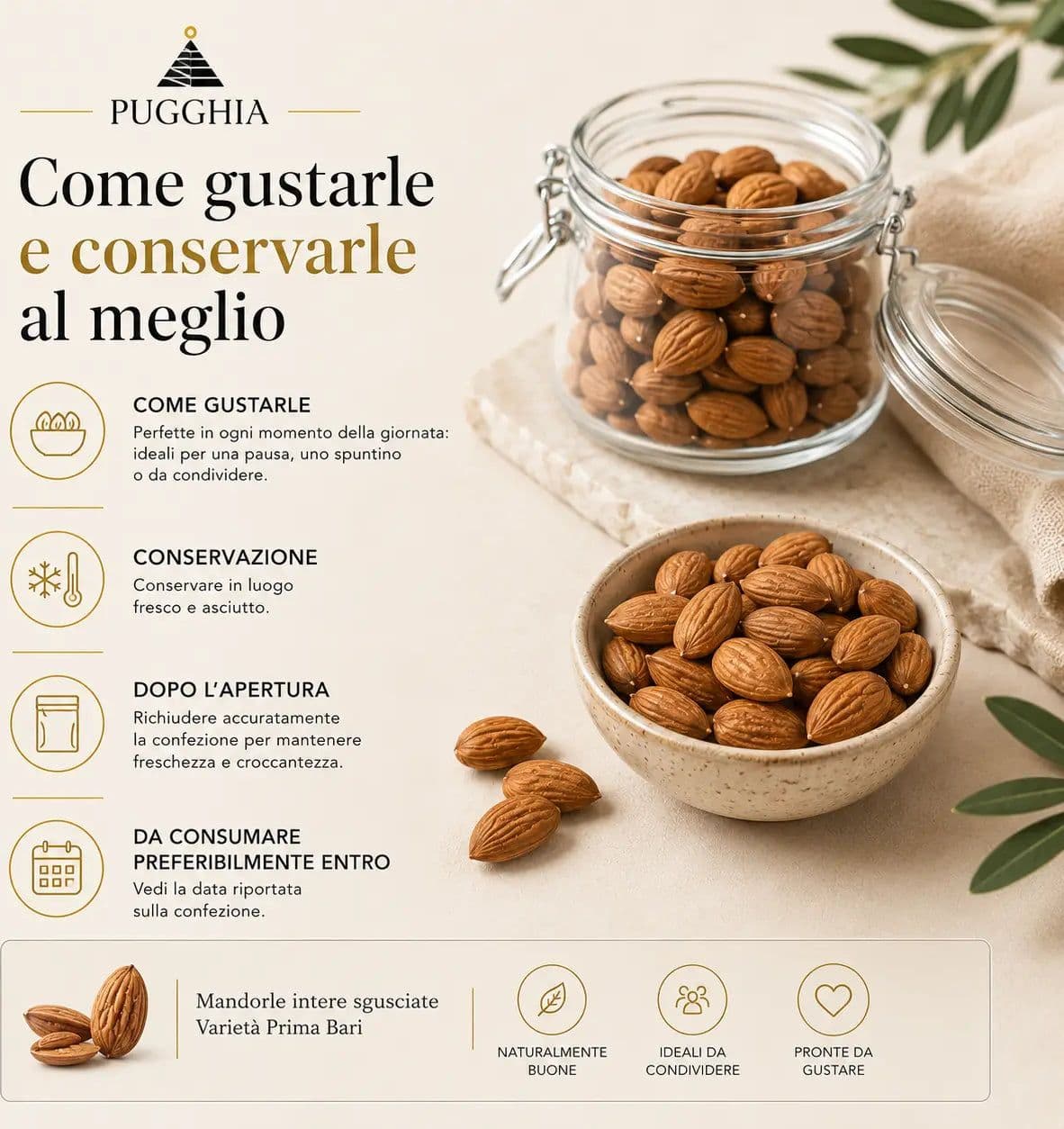 Mandorle Pugliesi Sgusciate - Varietà “Prima Bari” – 100g - 6