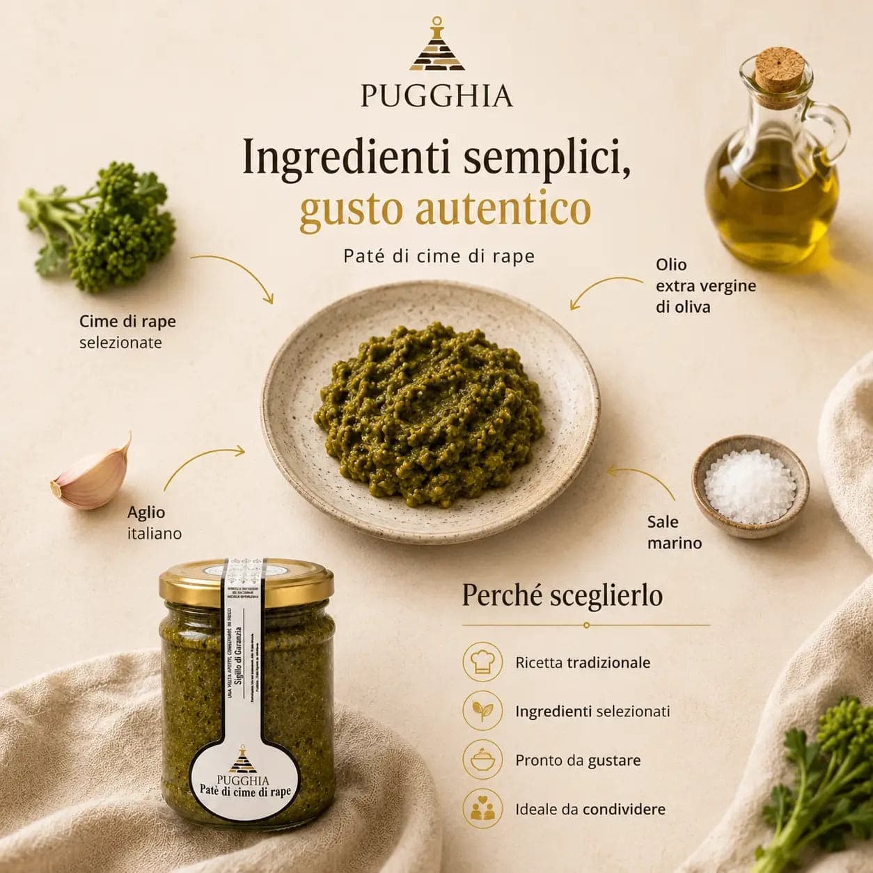 Patè di Cime di Rapa in Olio EVO 180g - 3