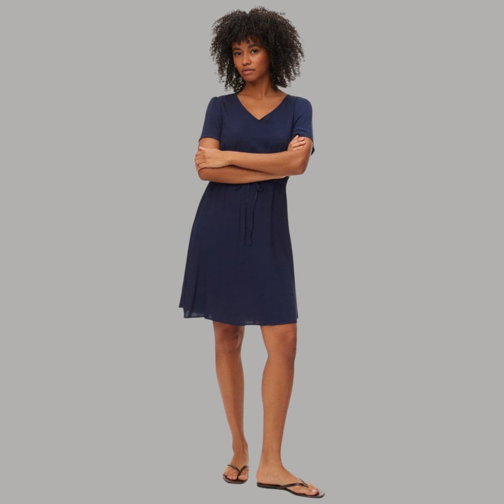 Vestito Corto Vero Moda in Viscosa con Scollo a V e Vita Regolabile - 10
