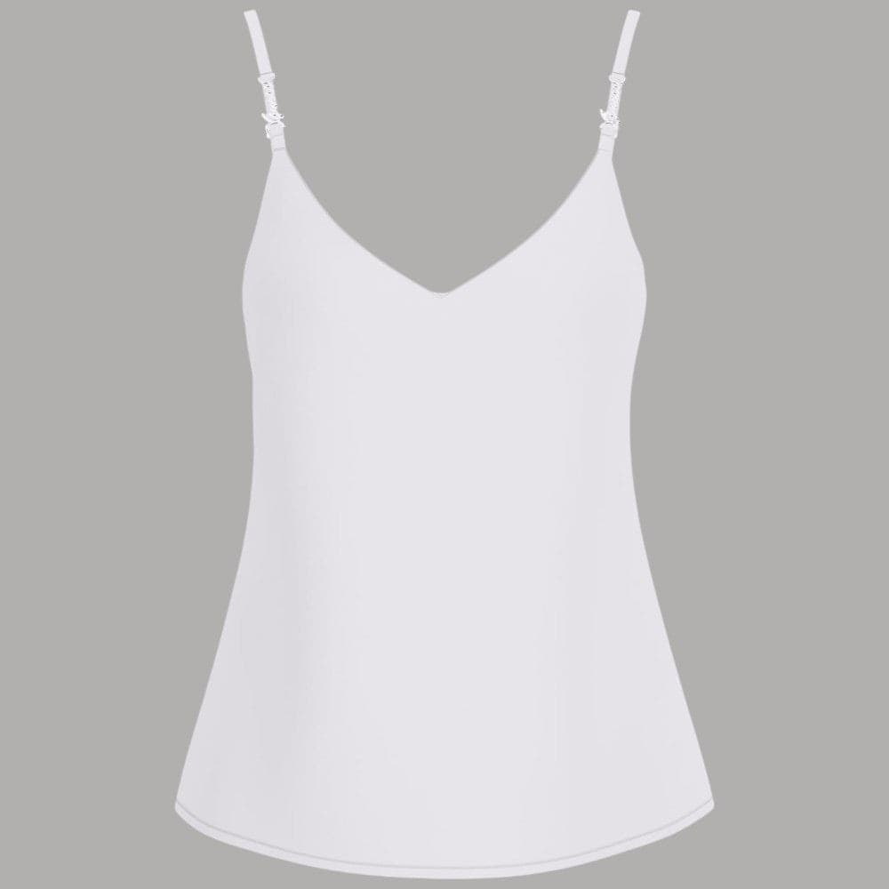 Canotta Slim Fit Top Guess Caroline con Logo Gioiello Bianco