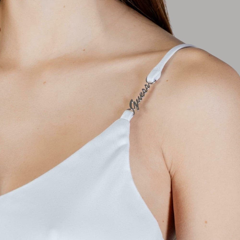 Canotta Slim Fit Top Guess Caroline con Logo Gioiello Bianco - 4