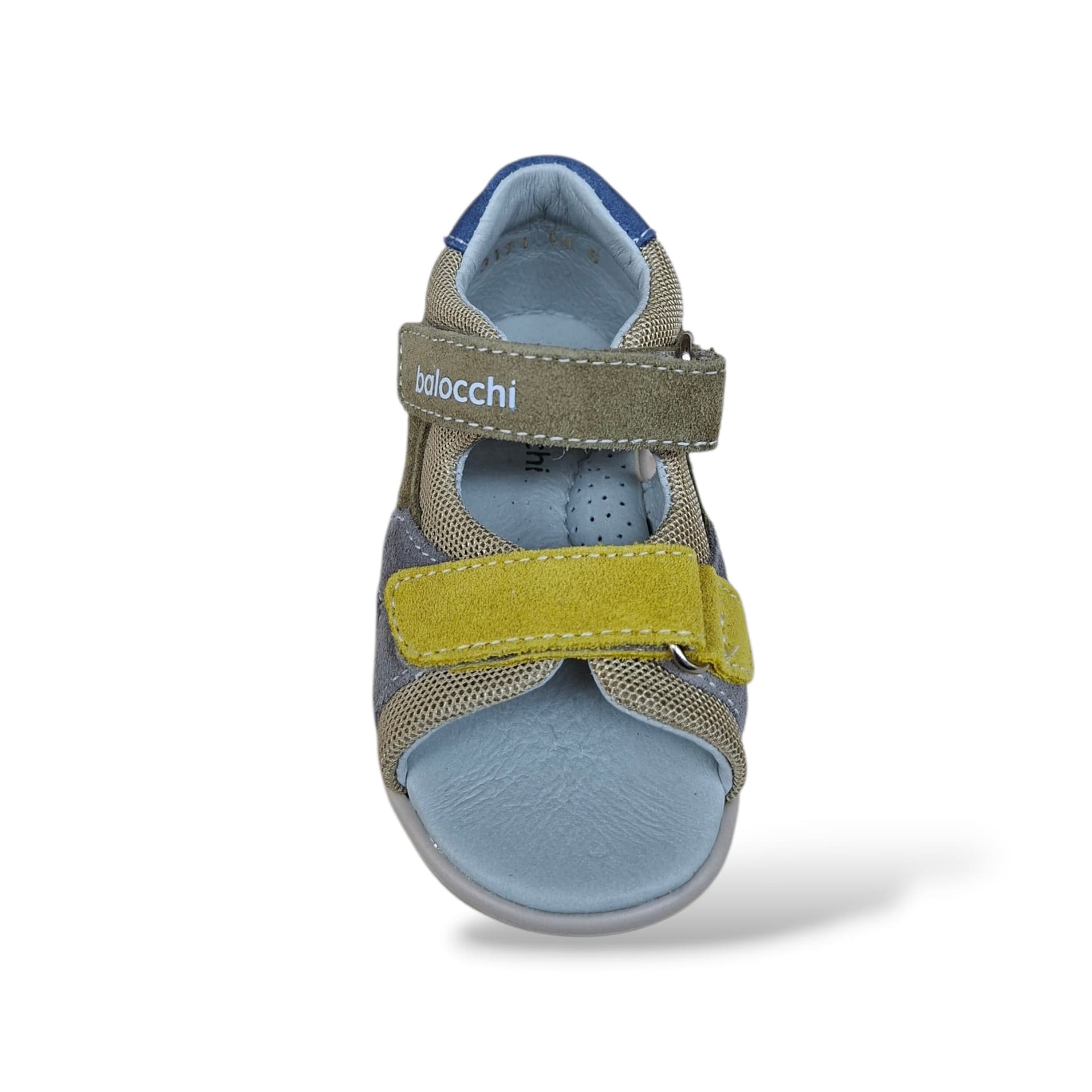 Sandali Tallonati Primi Passi Balocchi Bart 163171 Beige-Kaki-Giallo-Azzurro – Pelle Velcro - 4