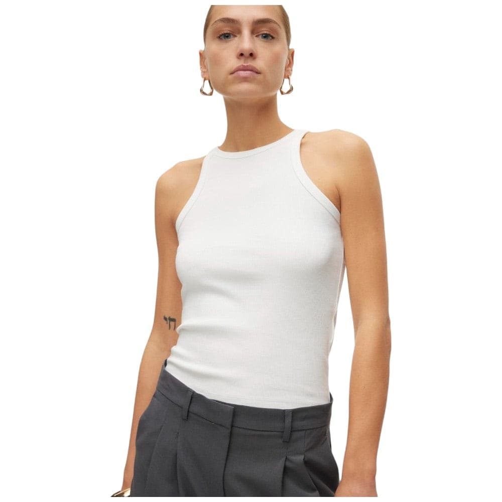 Vero Moda canotta a costine bianco Chloe 10306896 - 2