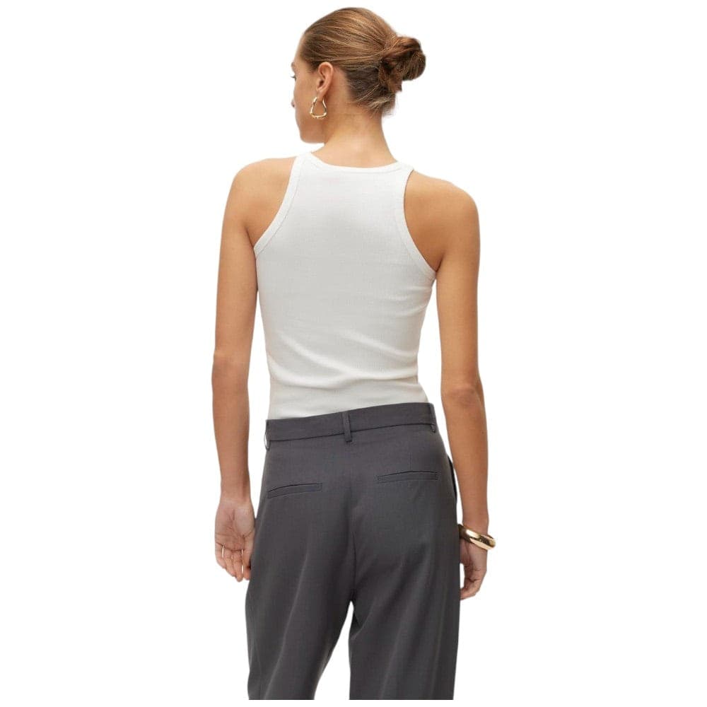 Vero Moda canotta a costine bianco Chloe 10306896 - 4