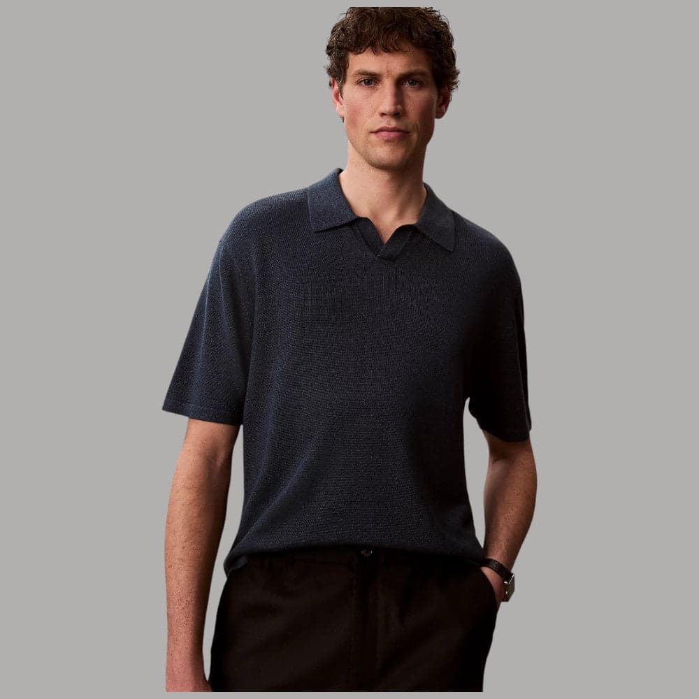 Polo Calvin Klein Lino, Colletto Aperto, Vestibilità Regular - 14