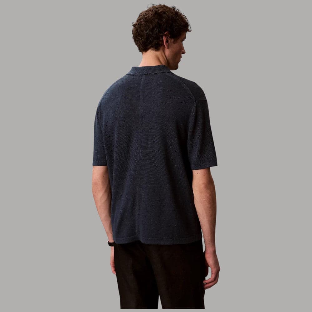 Polo Calvin Klein Lino, Colletto Aperto, Vestibilità Regular - 12