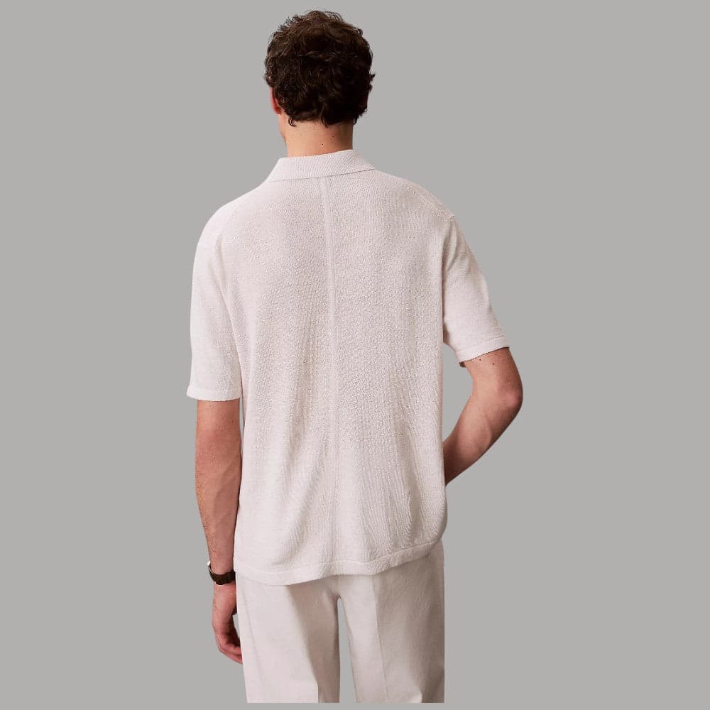 Polo Calvin Klein Lino, Colletto Aperto, Vestibilità Regular - 6
